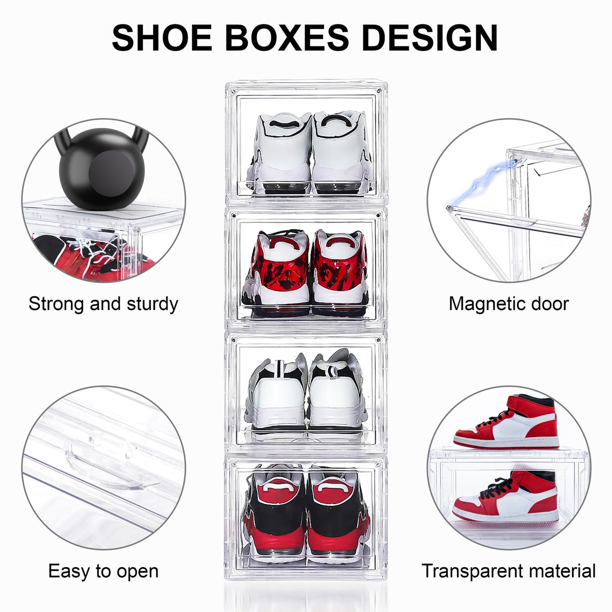 12 Pack Acrylic Shoe Boxes (12 Count)