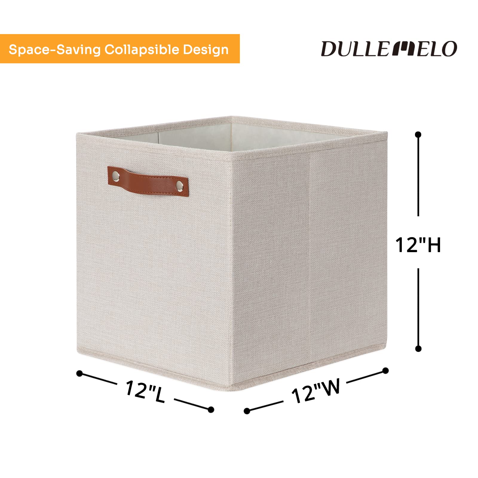 12inch Cube Storage Baskets for Shelves Closet Storage (4 Count)