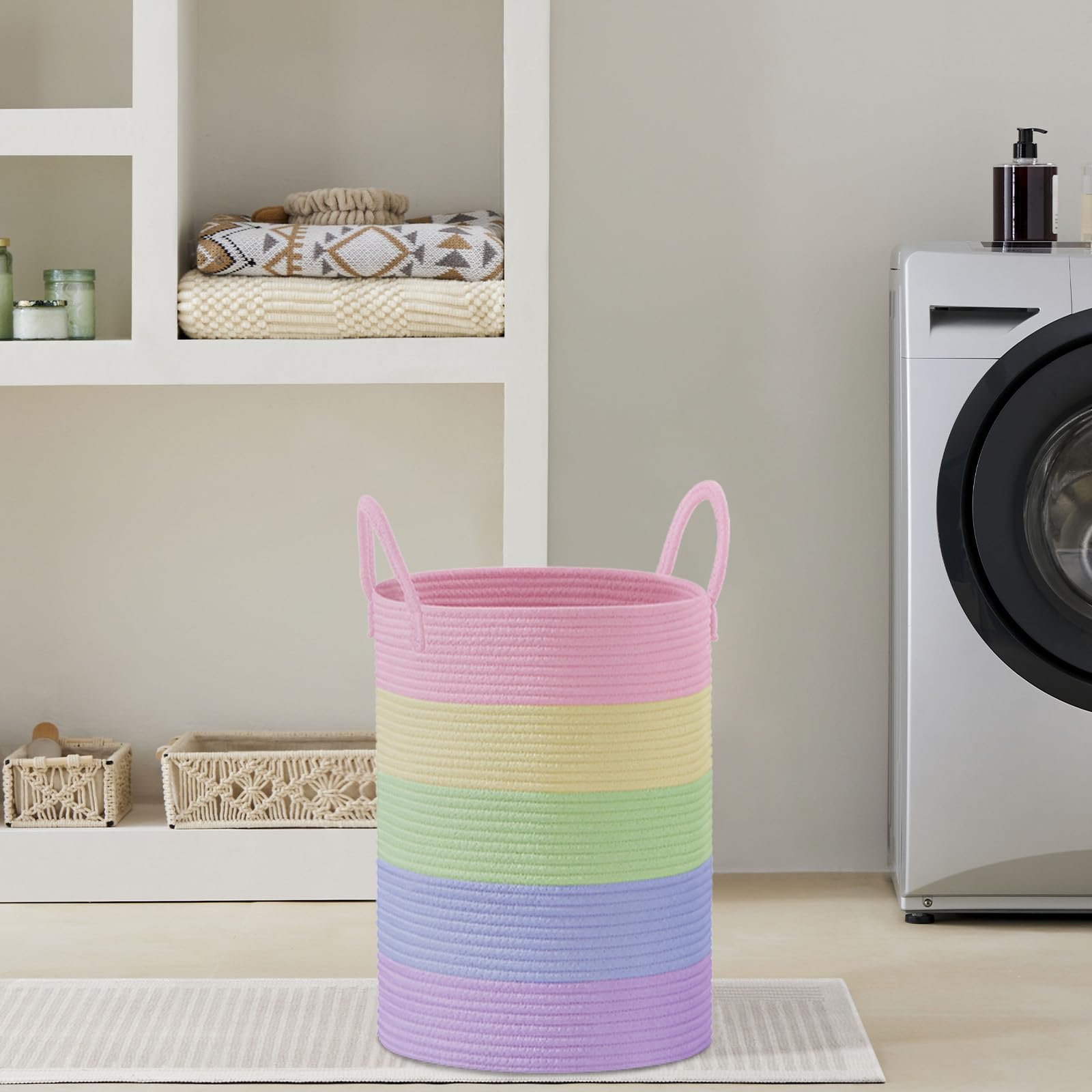 58L Tall Woven Laundry Basket Hamper