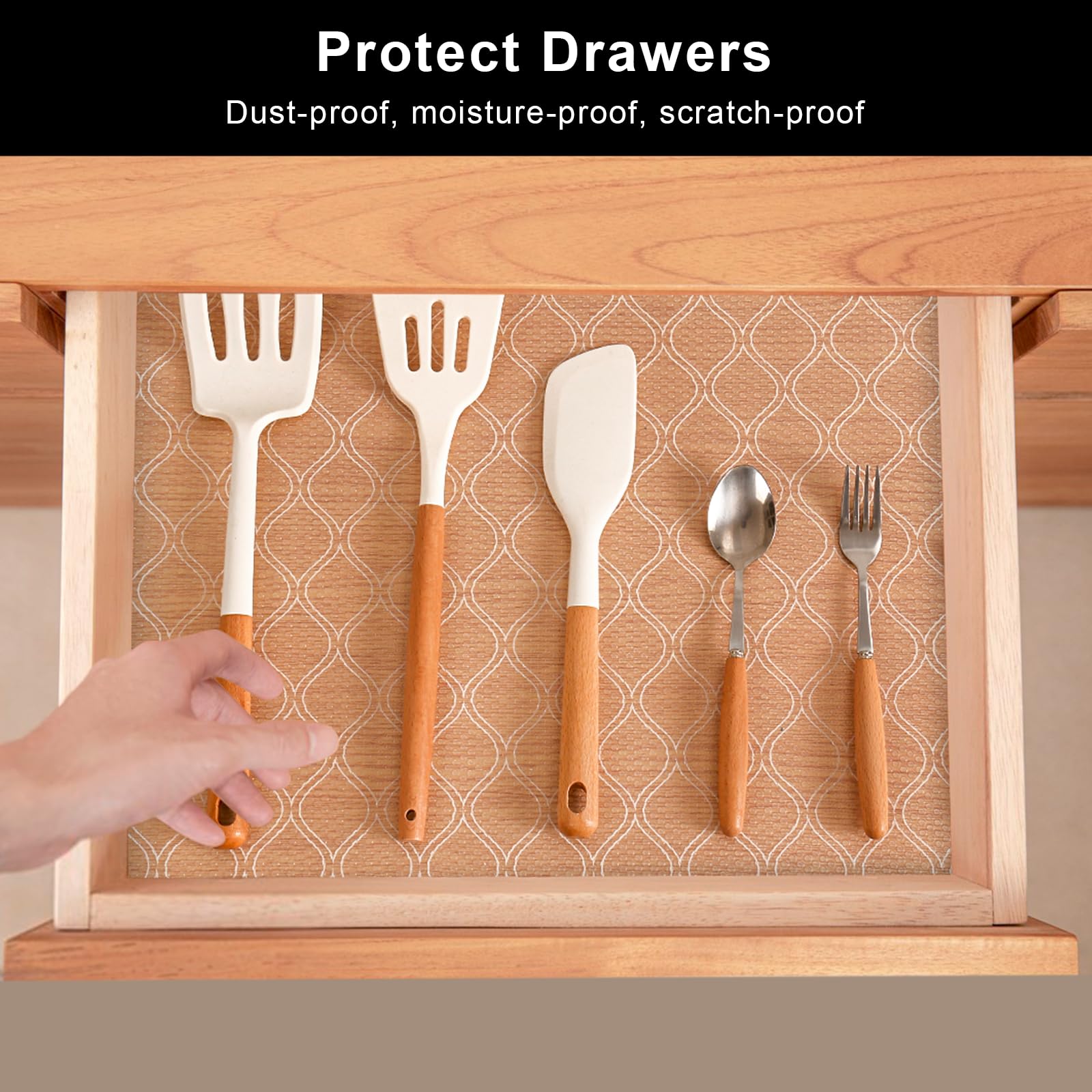 Shelf Liner for Kitchen Cabinets Waterproof Kitchen Cupboard Liner Plastic Drawer Mats EVA Material Non Adhesive Fridge Mats for Shelves