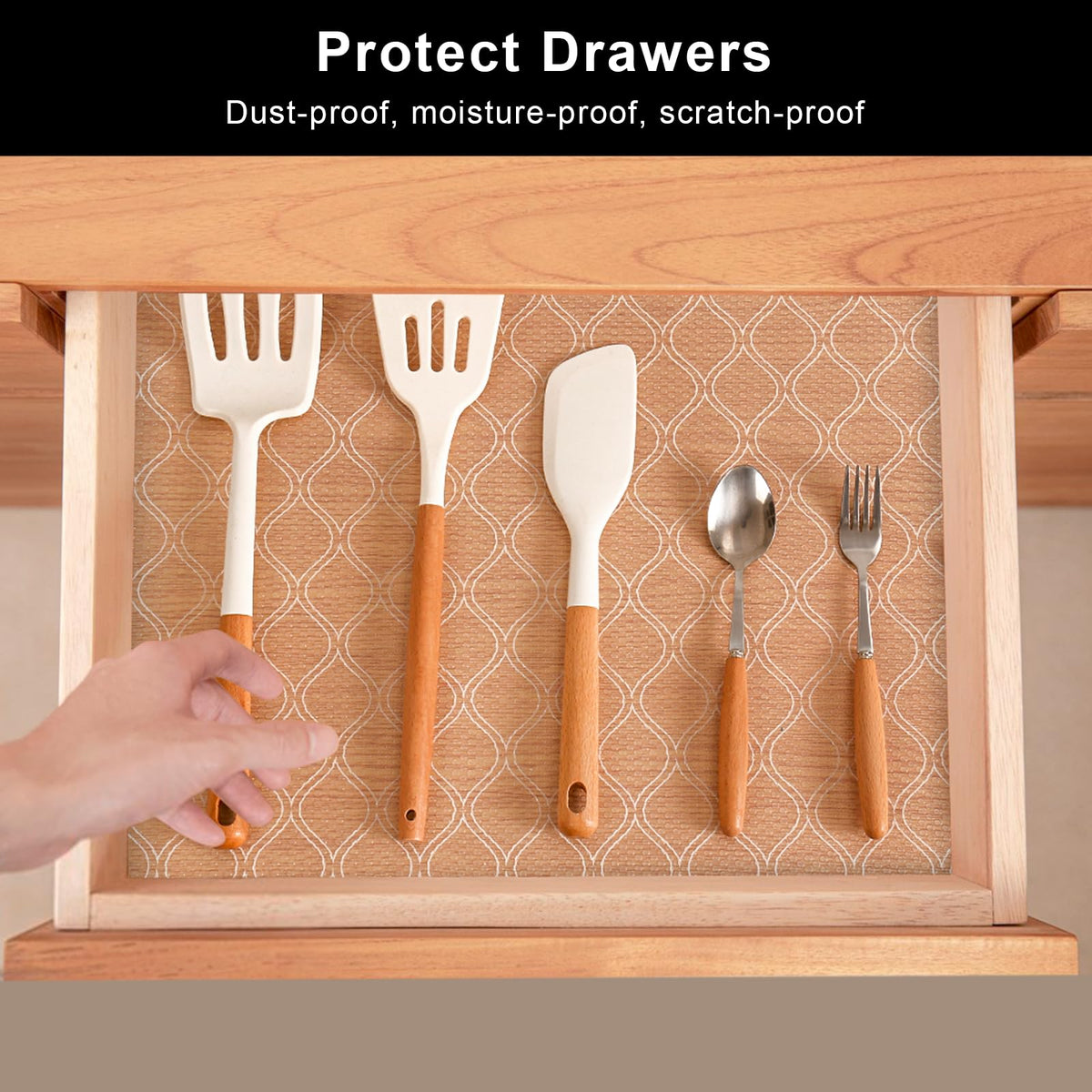Shelf Liner for Kitchen Cabinets Waterproof Kitchen Cupboard Liner Plastic Drawer Mats EVA Material Non Adhesive Fridge Mats for Shelves（17.5" W x 197" L）