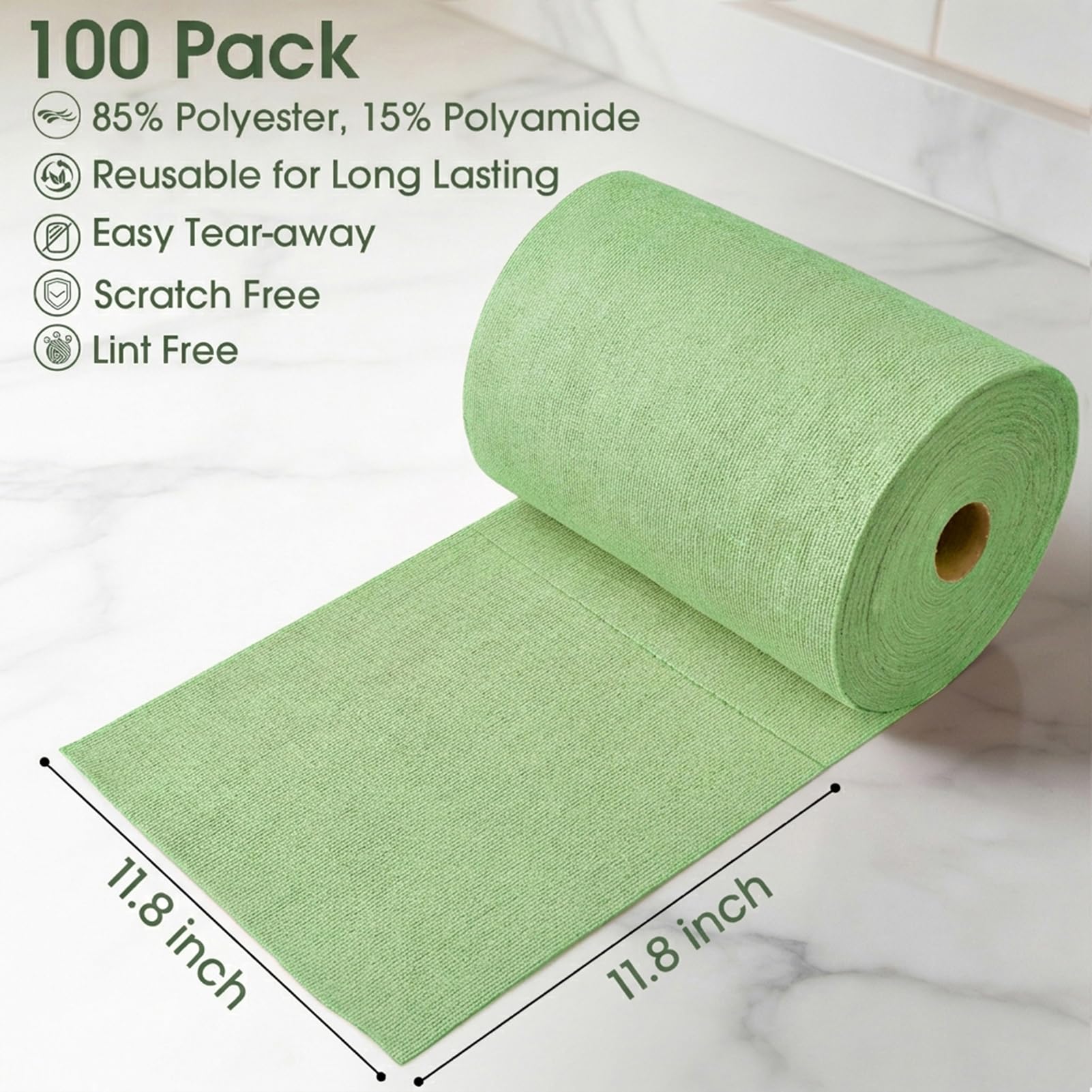 Microfiber Cleaning Cloth Roll (100 Count)
