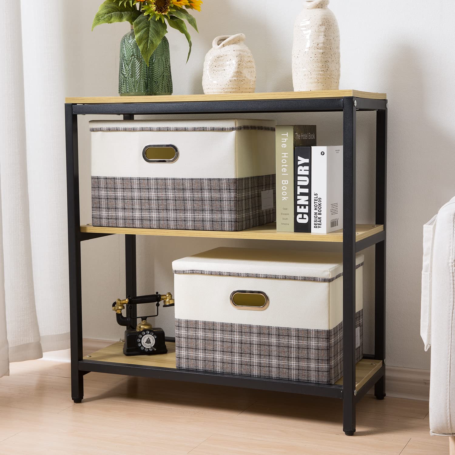 Large Collapsible Storage Bins with Lids [3 (3 Count)