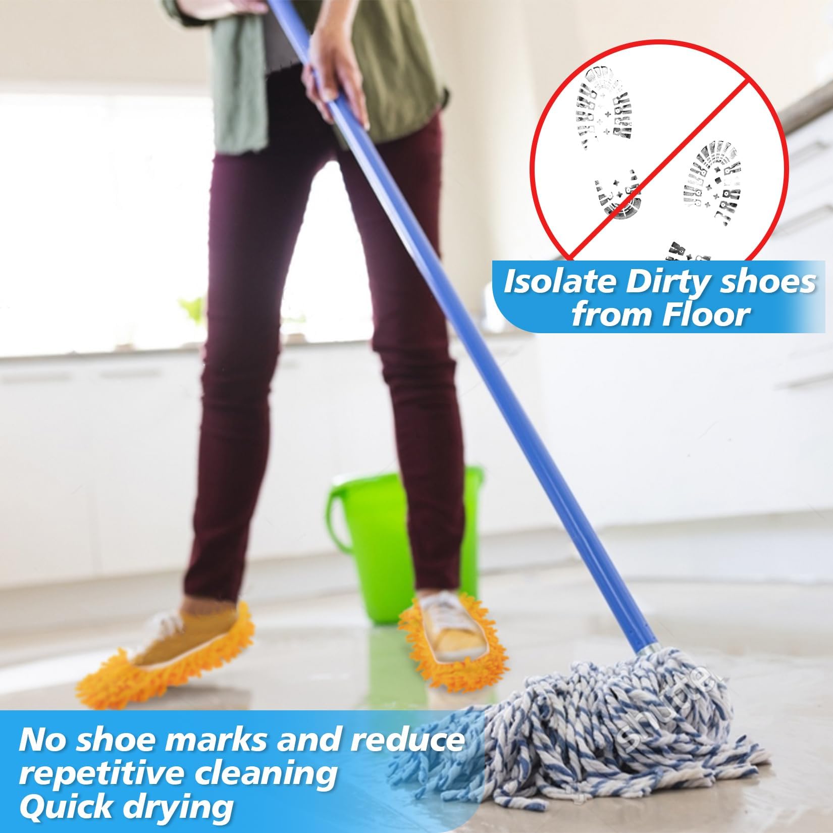 10 Mop Slippers for Floor Cleaning