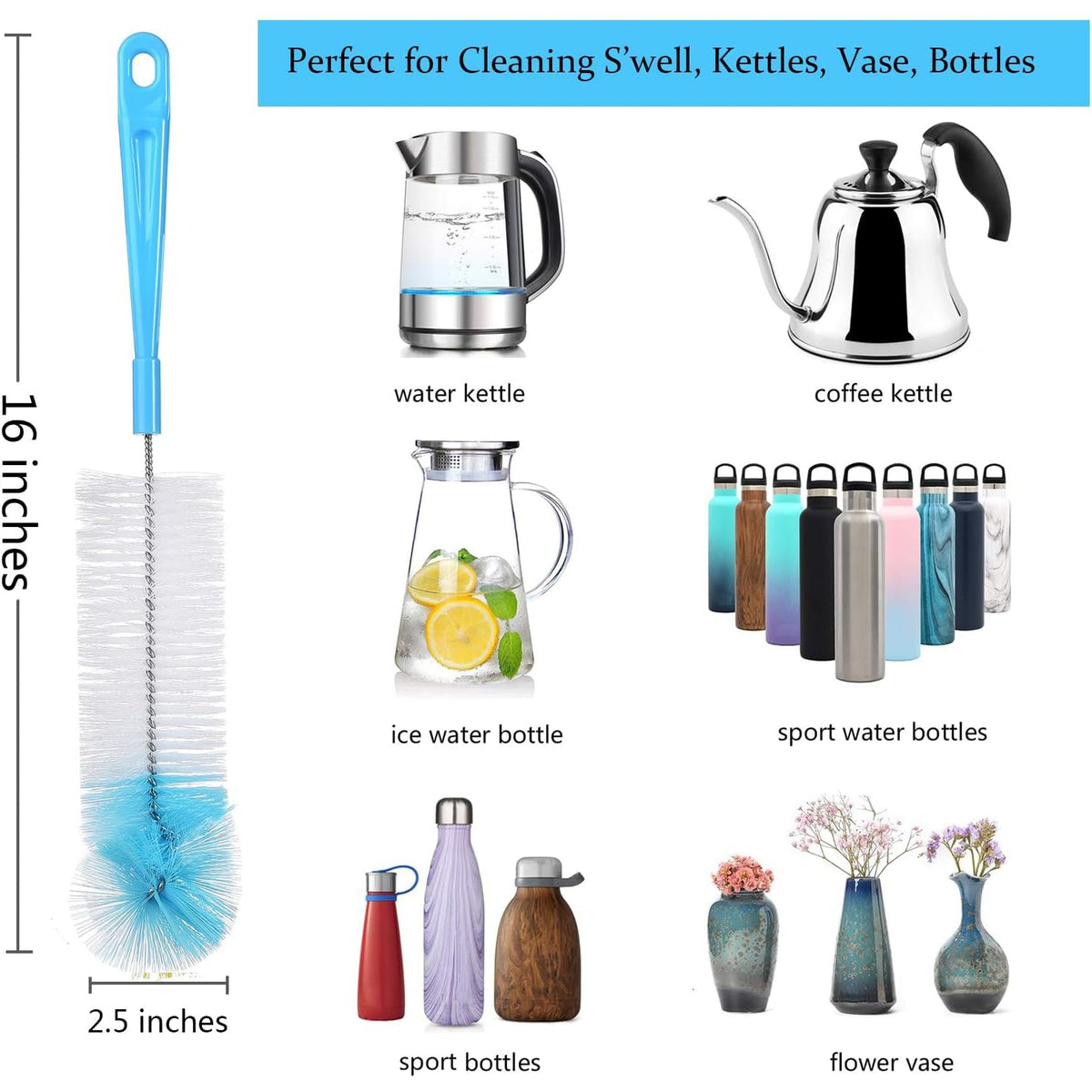 8 Pack Bottle Cleaning Brush Set (8 Count)