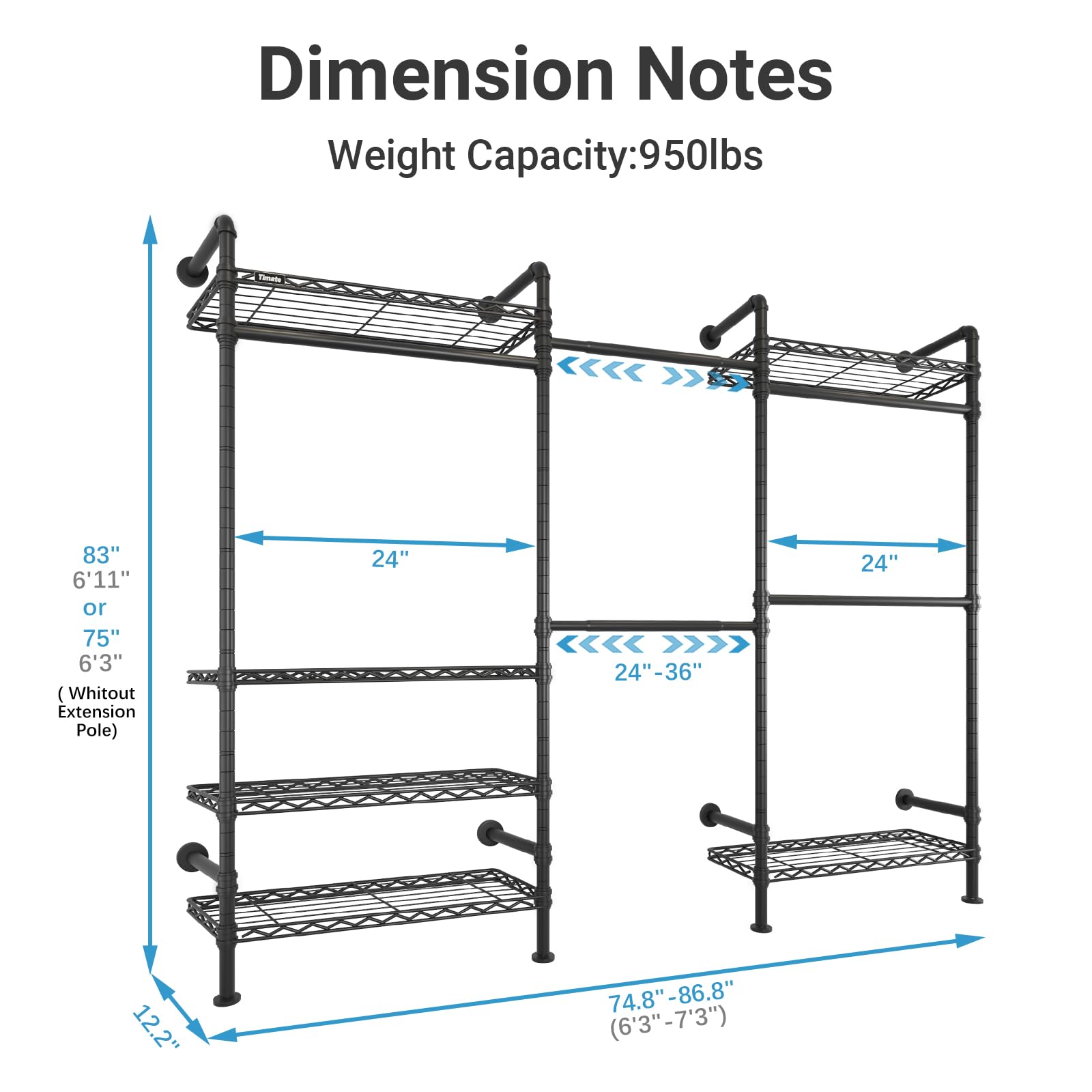 F3 Garment Rack Heavy Duty Clothes Rack for Hanging Clothes