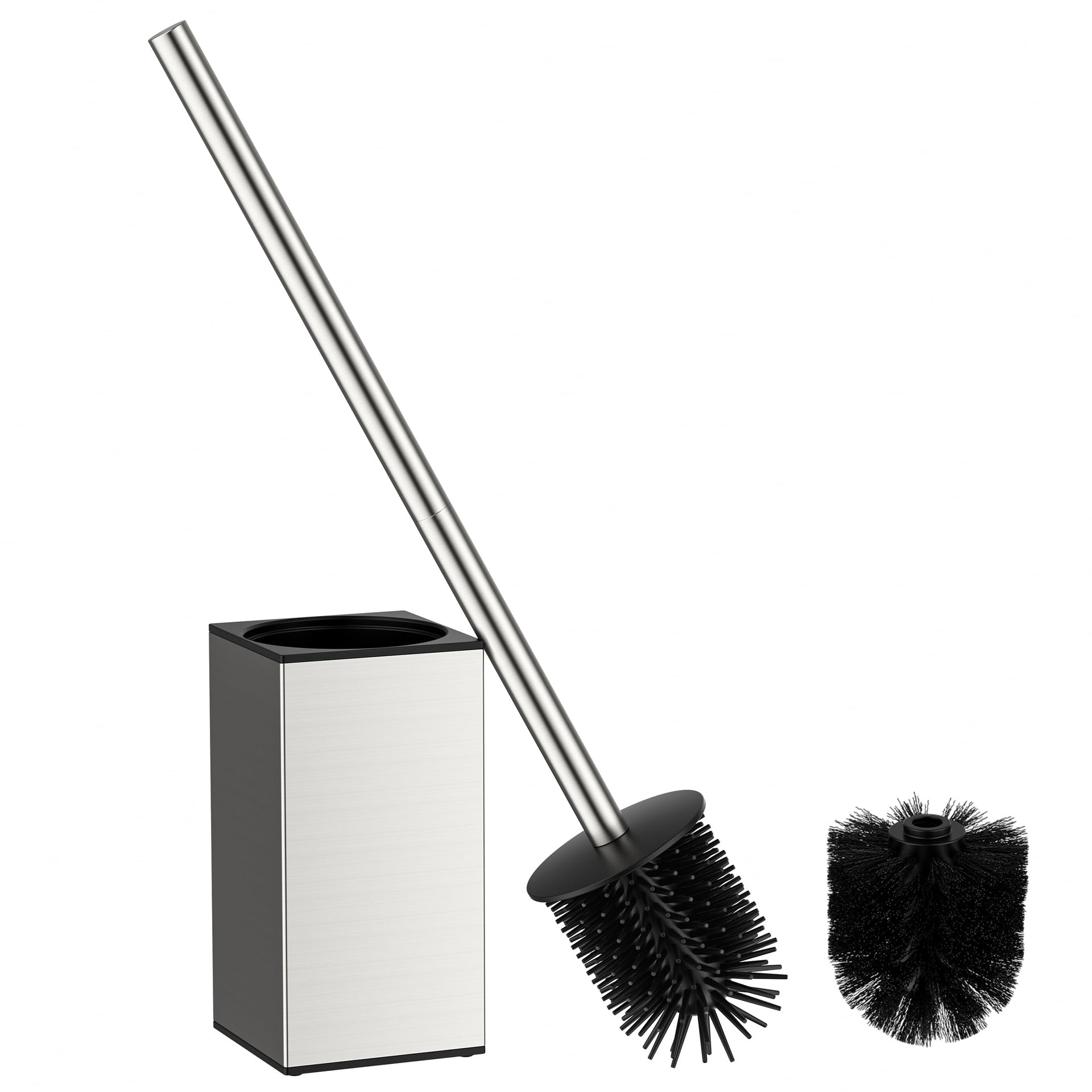 Stainless Steel Toilet Bowl Brush Scrubber and Holder Set Short