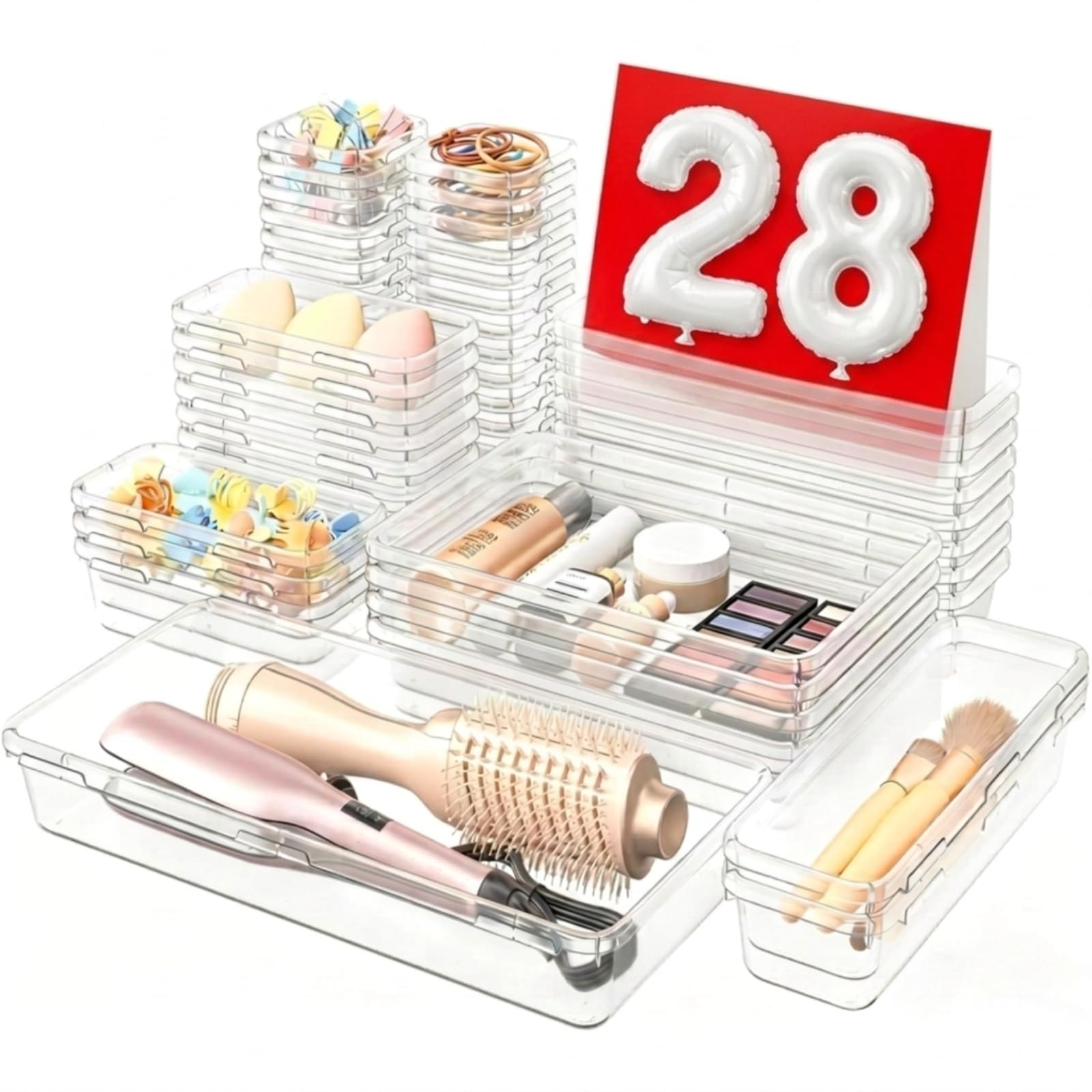 Military Grade】 Drawer Organizer (28 Count)