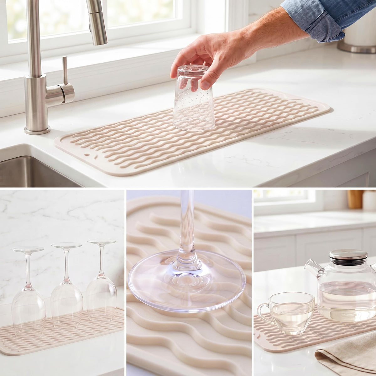 Silicone Dish Drying Mat for Multiple Usage