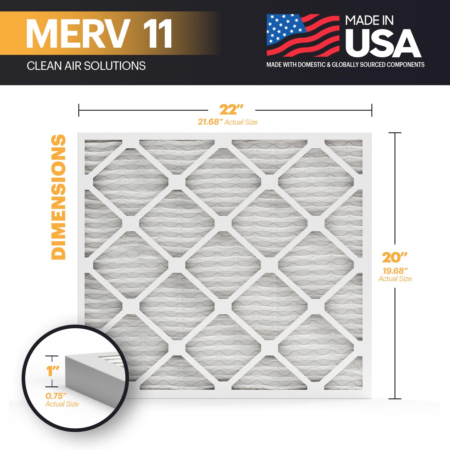 TruFilter 20x22x1 Air Filter MERV 11 (12 Count)
