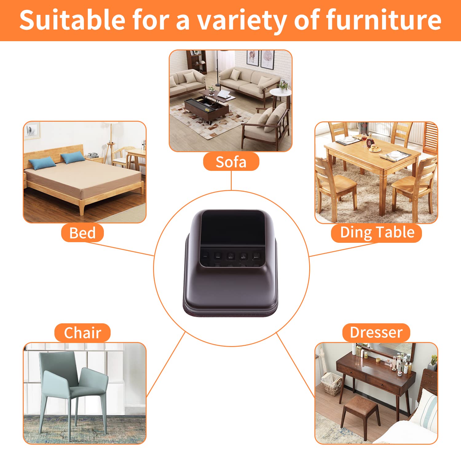 24 Pcs Square Chair Leg Floor Protectors with Felt (24 Count)