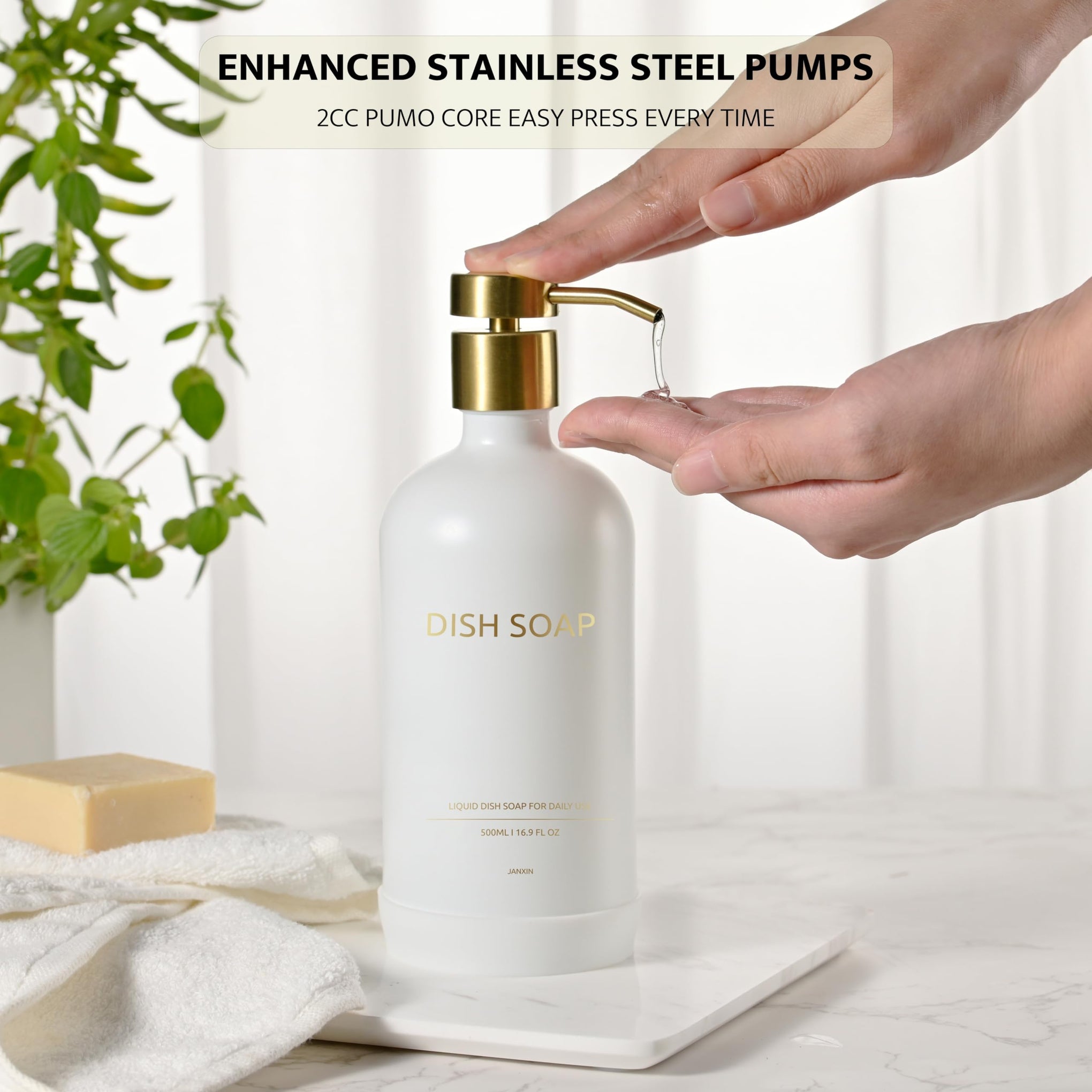 Glass Soap Dispenser Bathroom Set by Janxin