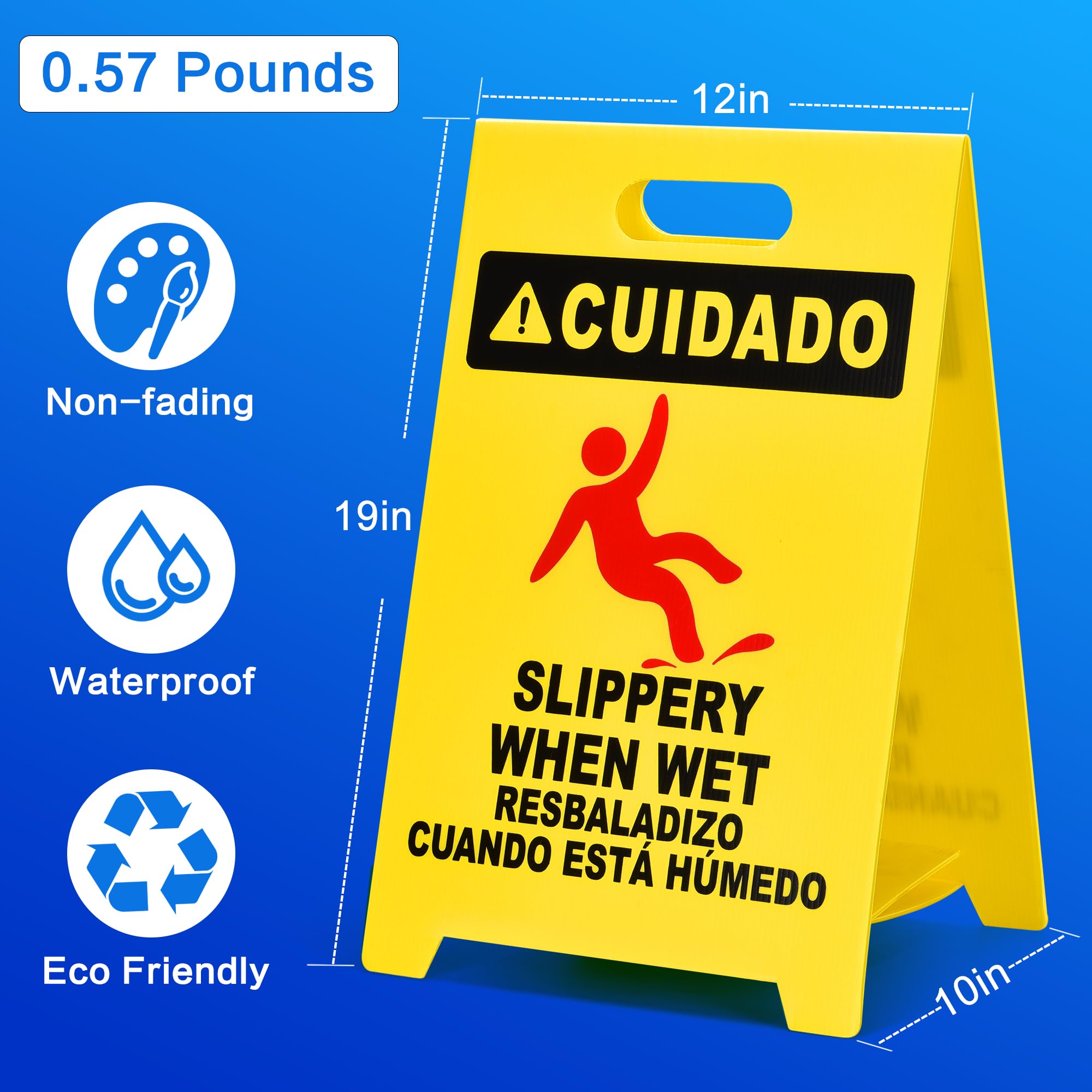 MATTHEW CLEANING 19'' Industrial Wet Floor Sign 3 Pack 2 (3 Count)