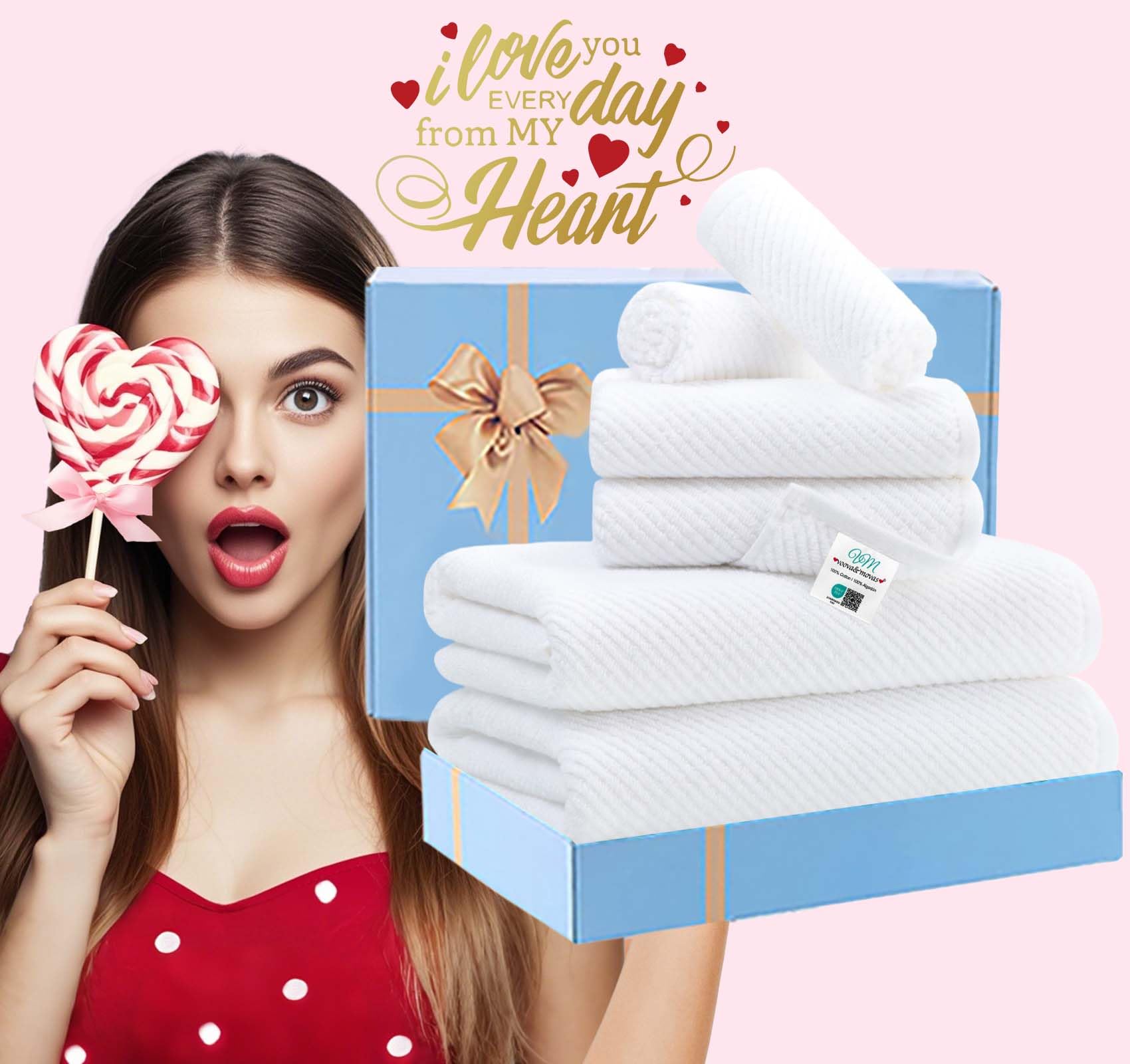 White 6PC Towel Set (6 Count)