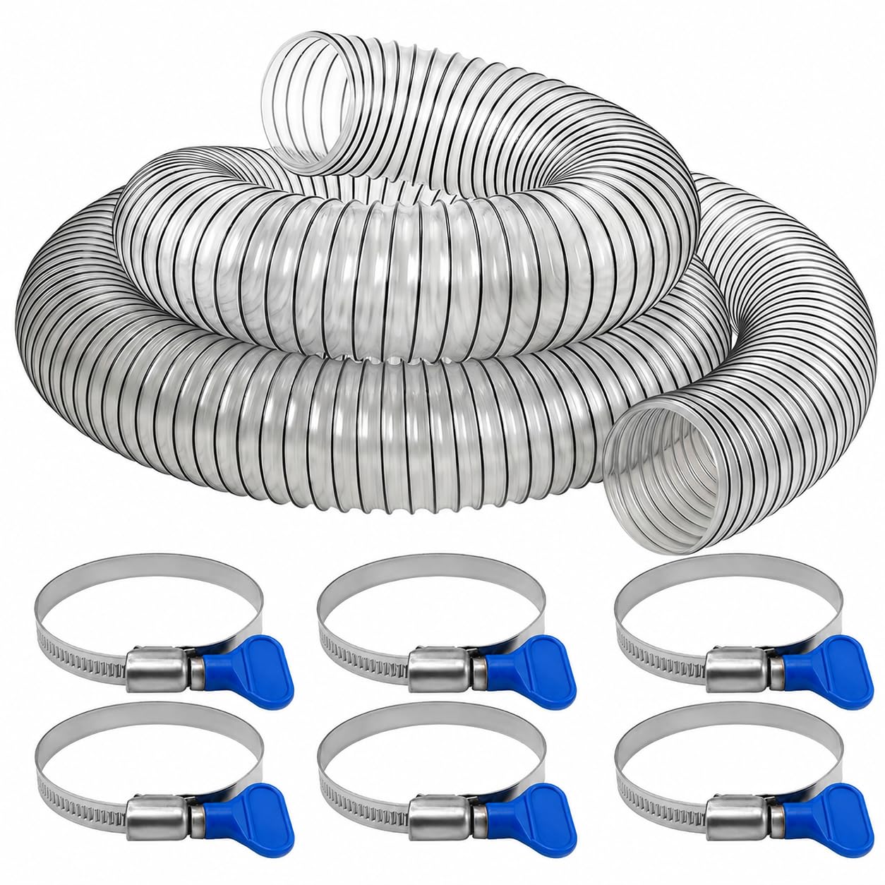 4"x15' Clear PVC Dust Collection Hose