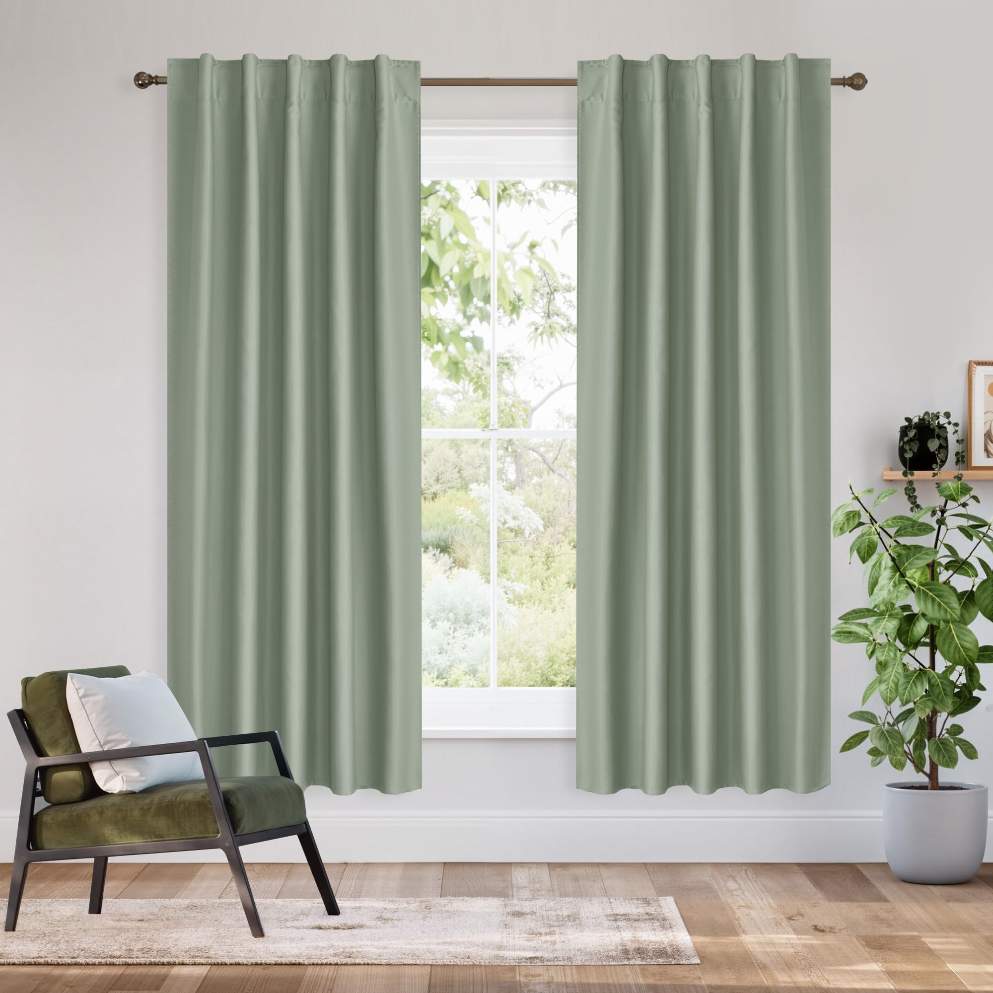 100% Blackout Short Curtains for Small Window (2 Count)
