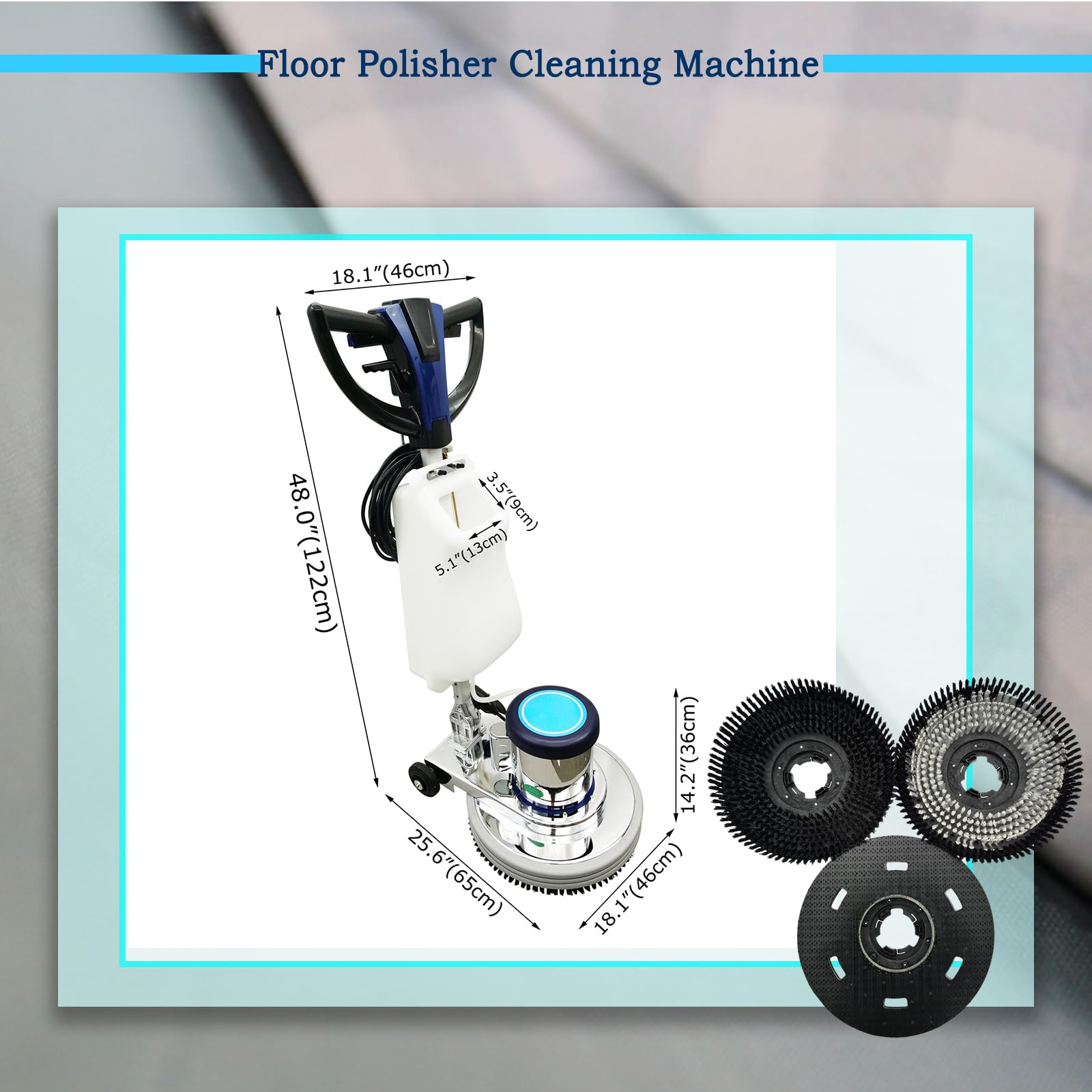 18" Commercial Floor Scrubber & Polisher Heavy Duty Multi