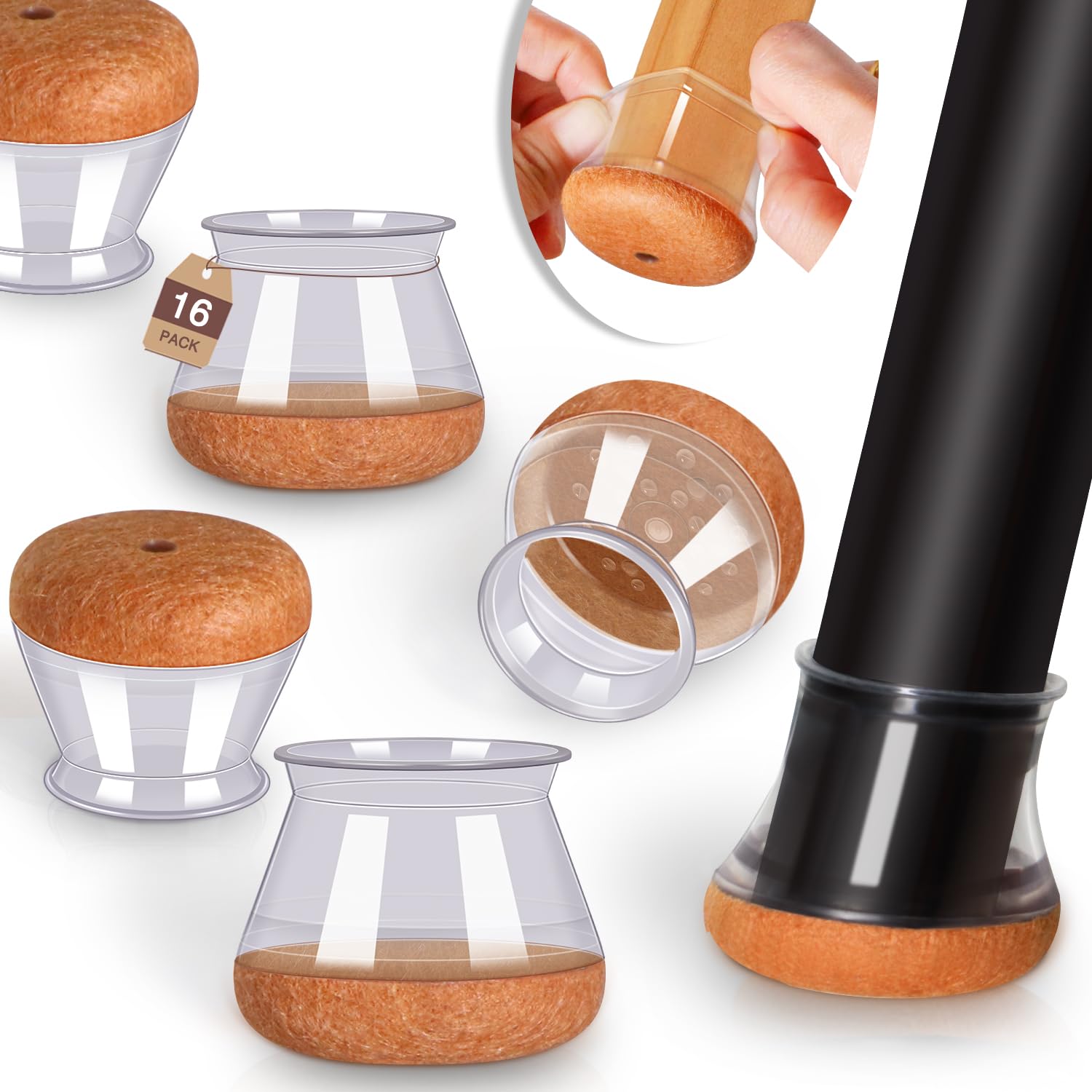 Chair Leg Floor Protectors Felt Silicone Caps Strengthen Bottom