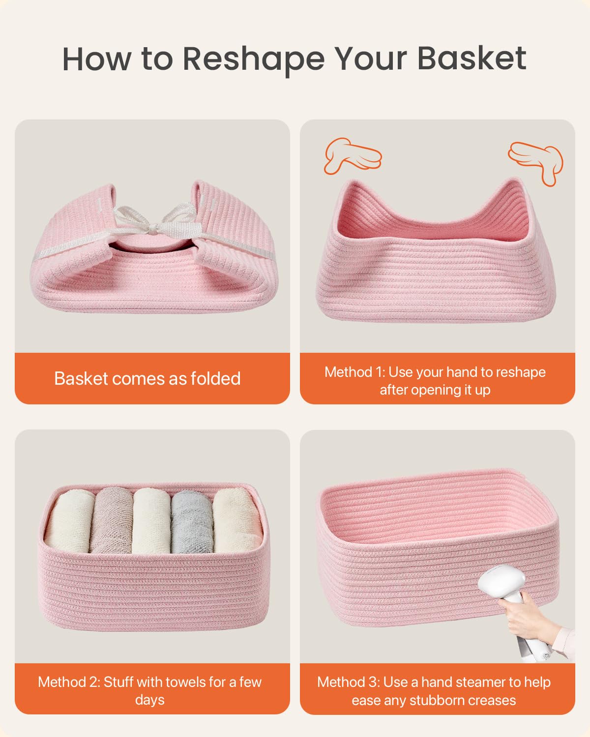 Small Woven Storage Basket for Organizing (3 Count)