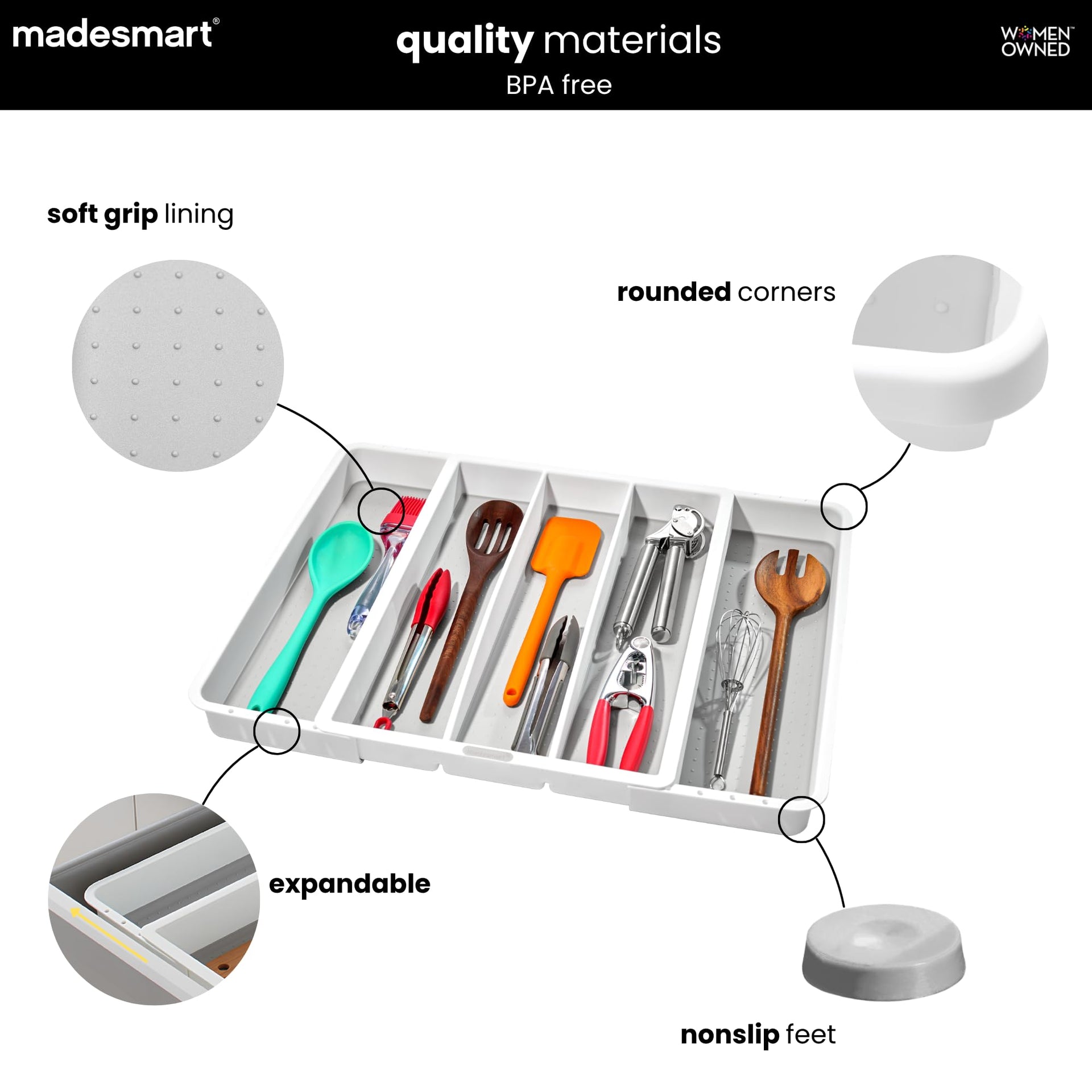 Classic Expandable Compartment Utensil Tray