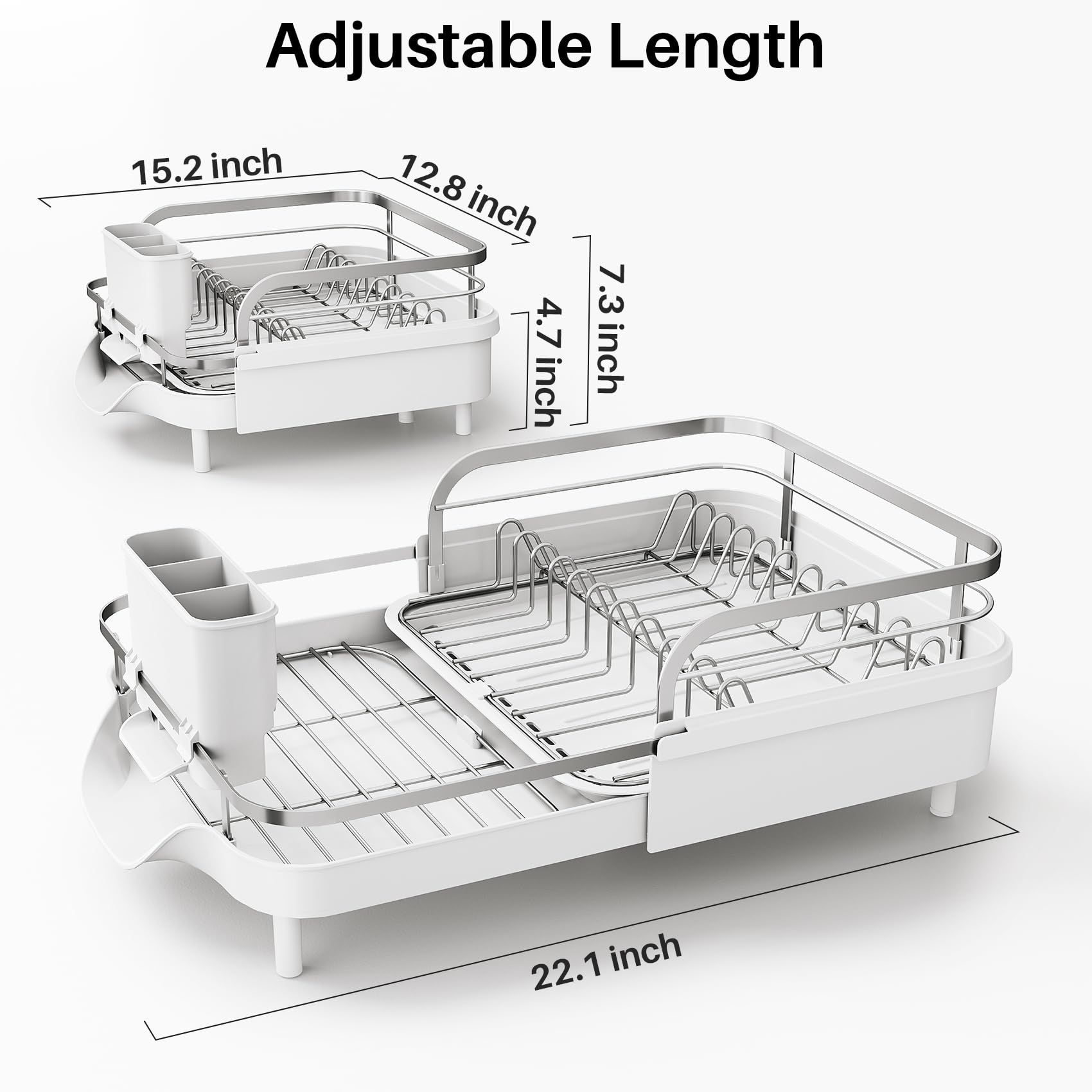 Expandable Dish Drying Rack for Kitchen Counter