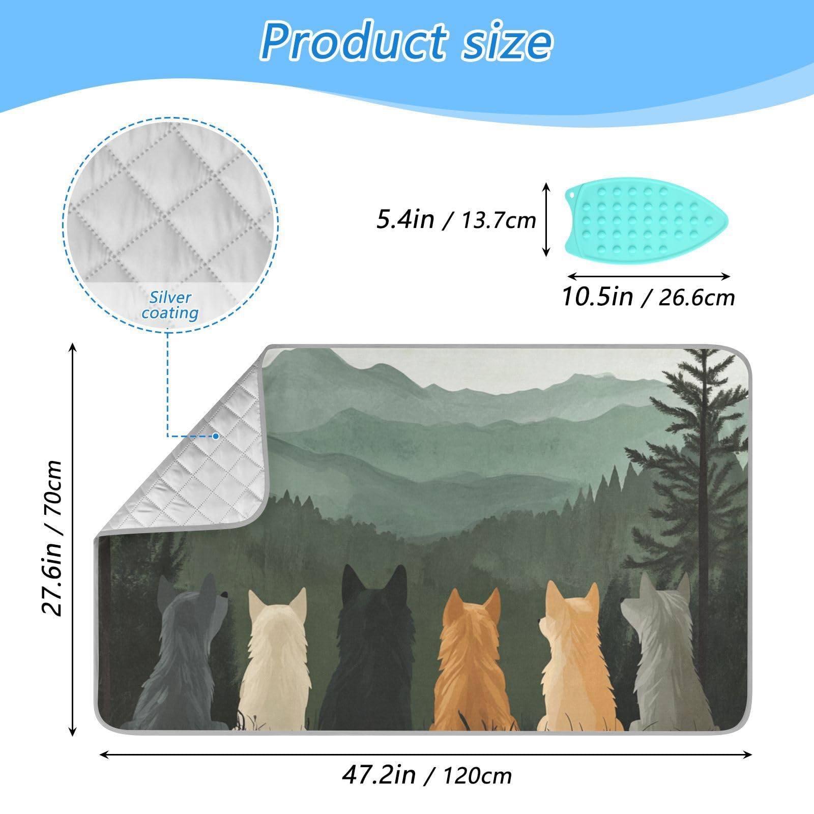 Ironing Mat Portable Ironing Pad Ironing Blanket for Table Top Heat Resistance Double