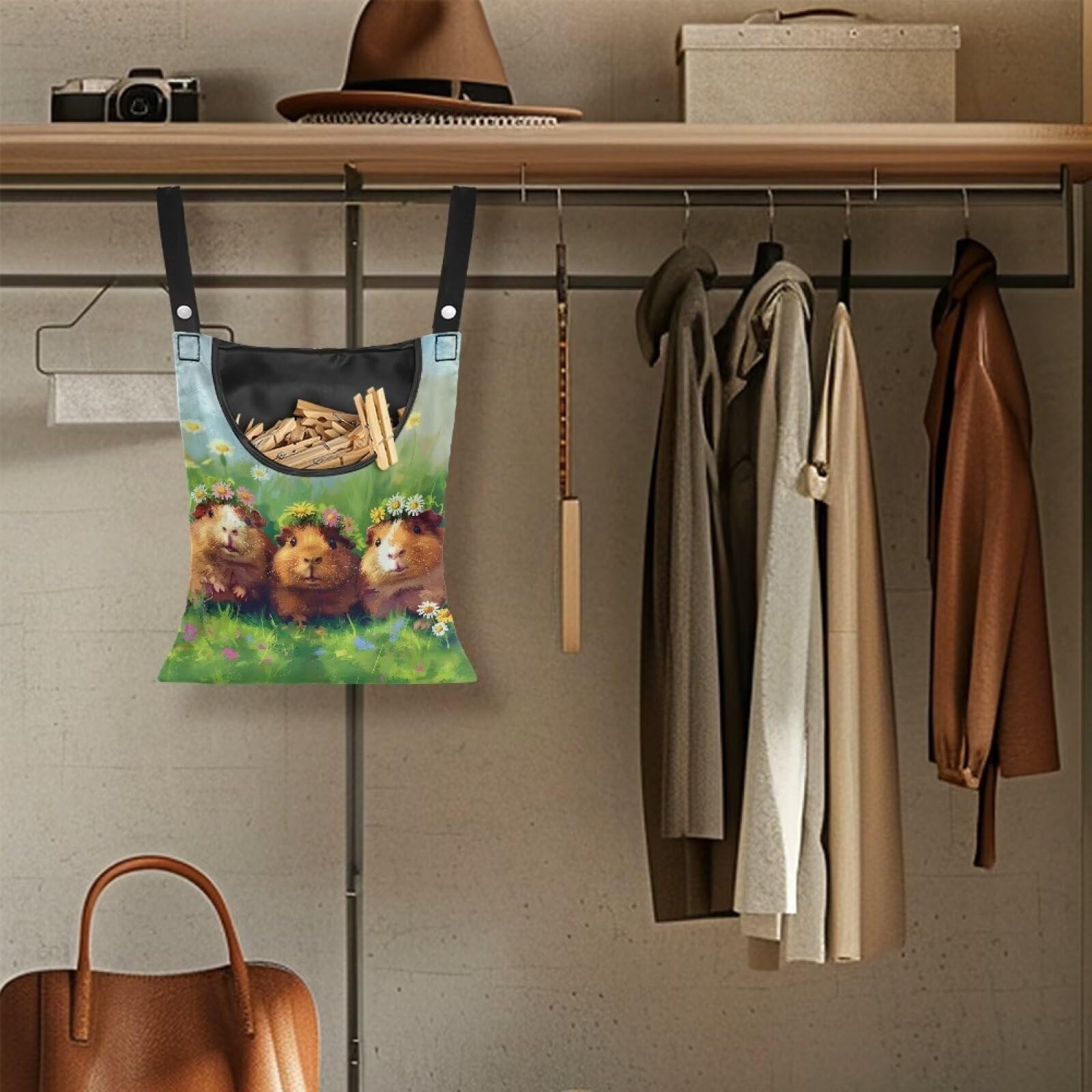 Guinea Pig Clothespin Bag Space