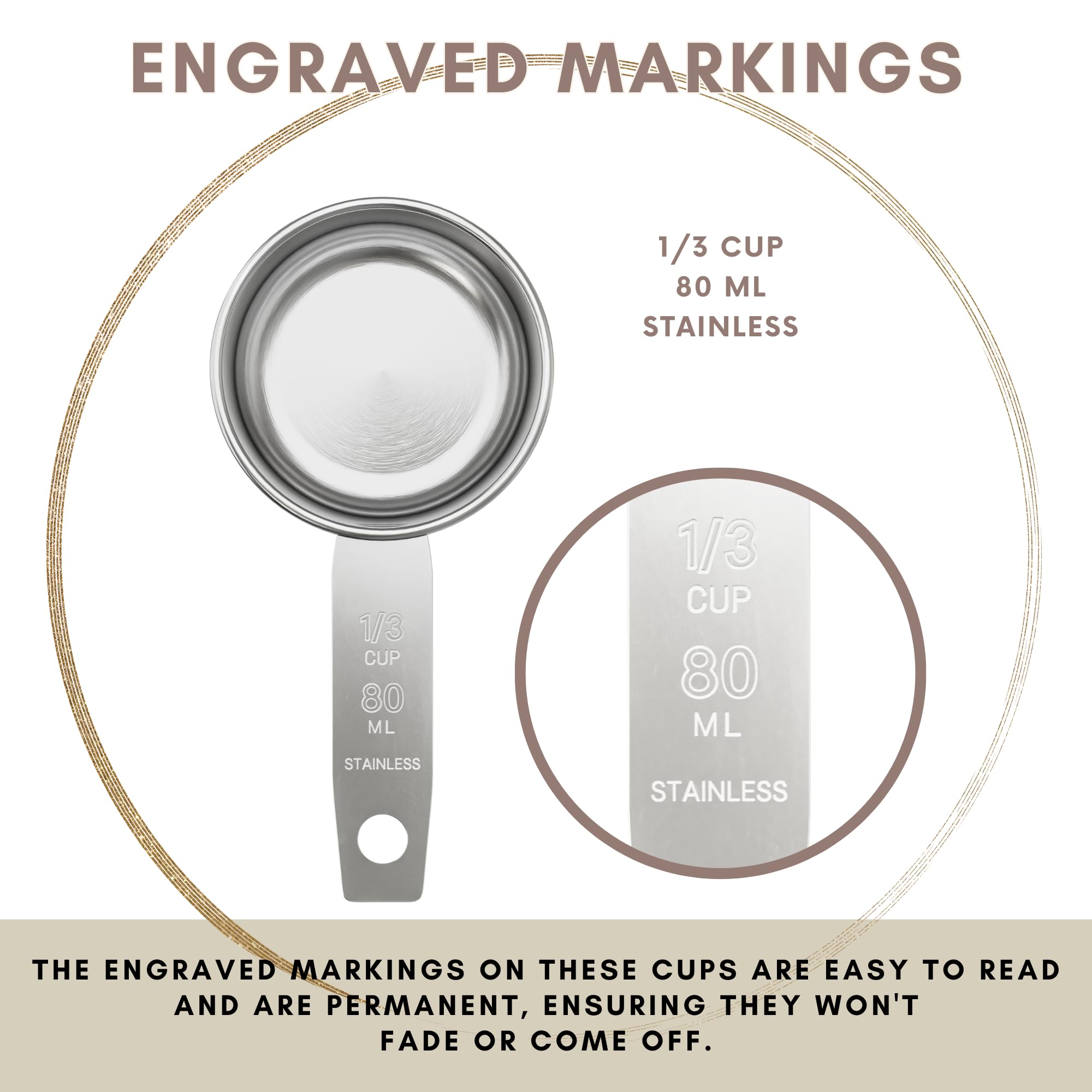 1 3 Cup Stainless Steel Measuring Cup