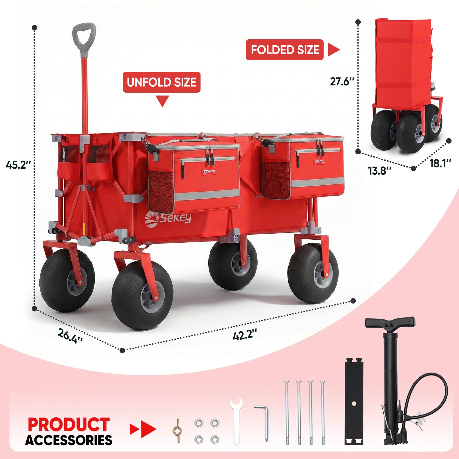 Heavy Duty Beach Wagon with 9" Big Sand