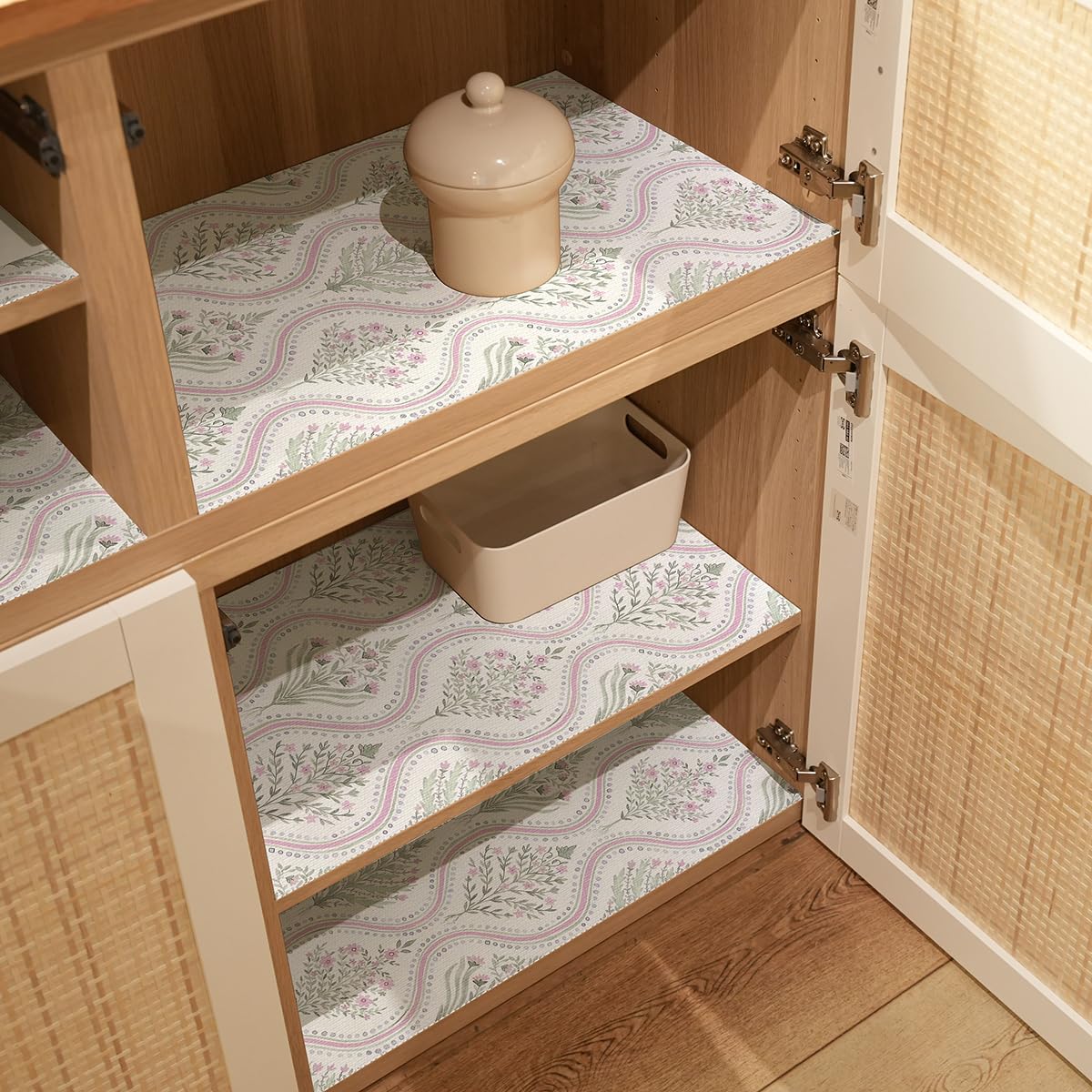 Floral Shelf Liner Non Adhesive Drawer Cabinet Liner 15.7in x 10ft