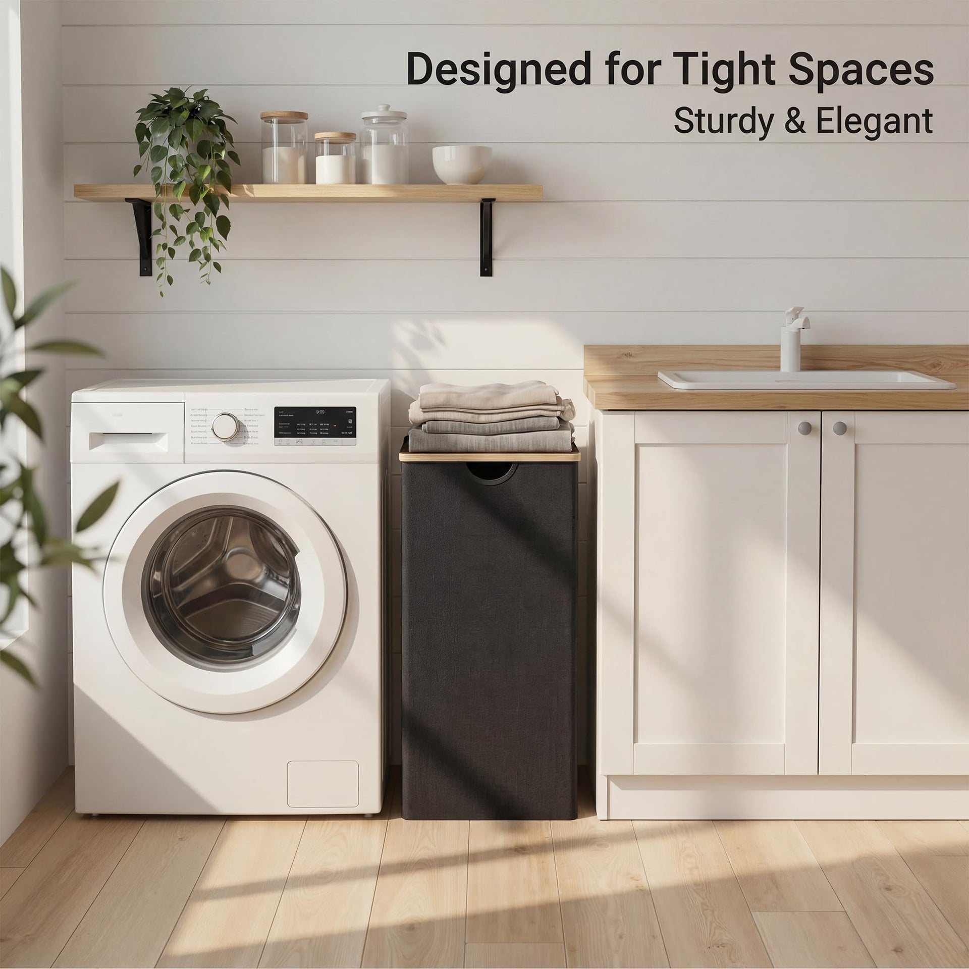 Slim Laundry Basket with Lid