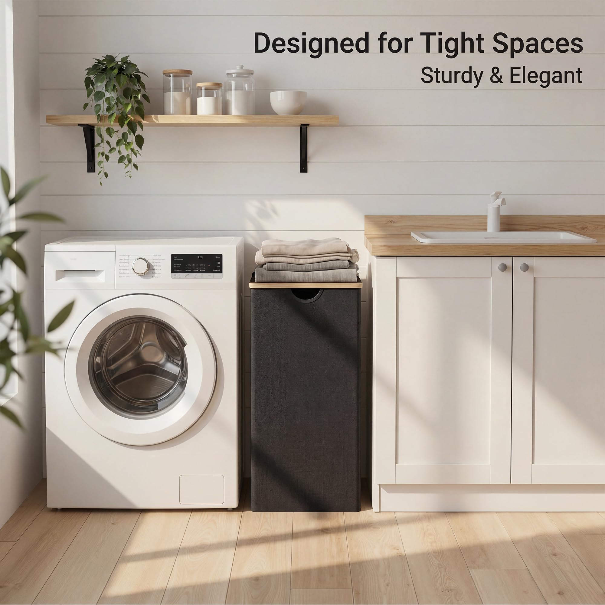 Slim Laundry Basket with Lid