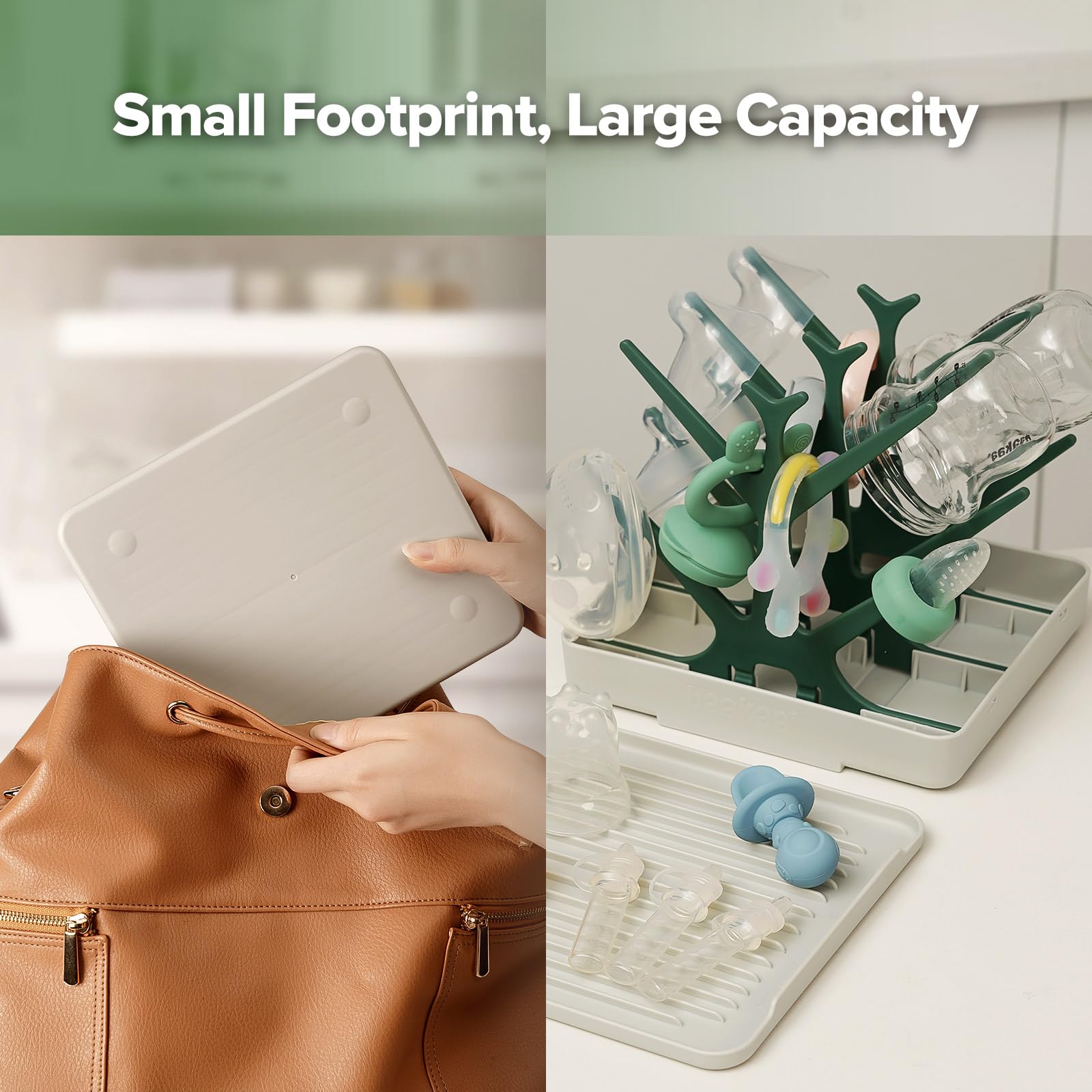 Portable Baby Bottle Drying Rack with Tray