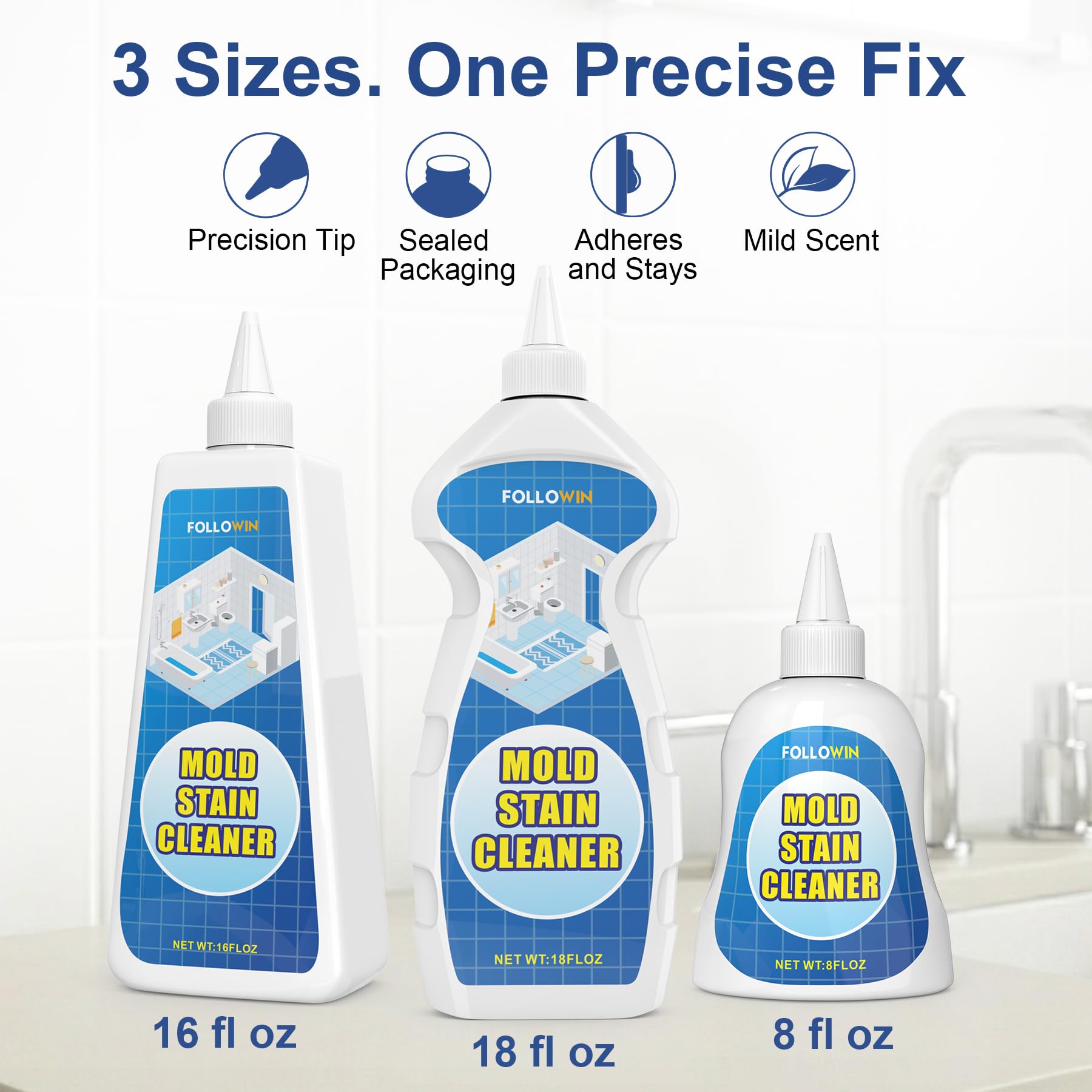 Mold Stain Remover Gel for Washing Machine Seal (8 Fl Oz)