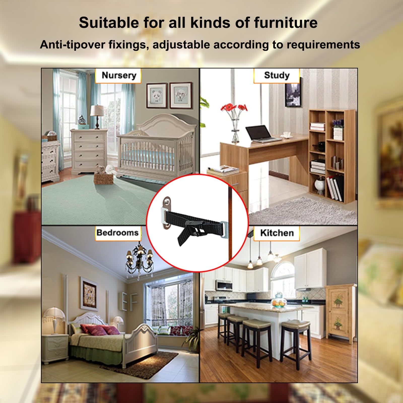 Anti Tip Furniture Anchors (4 Count)