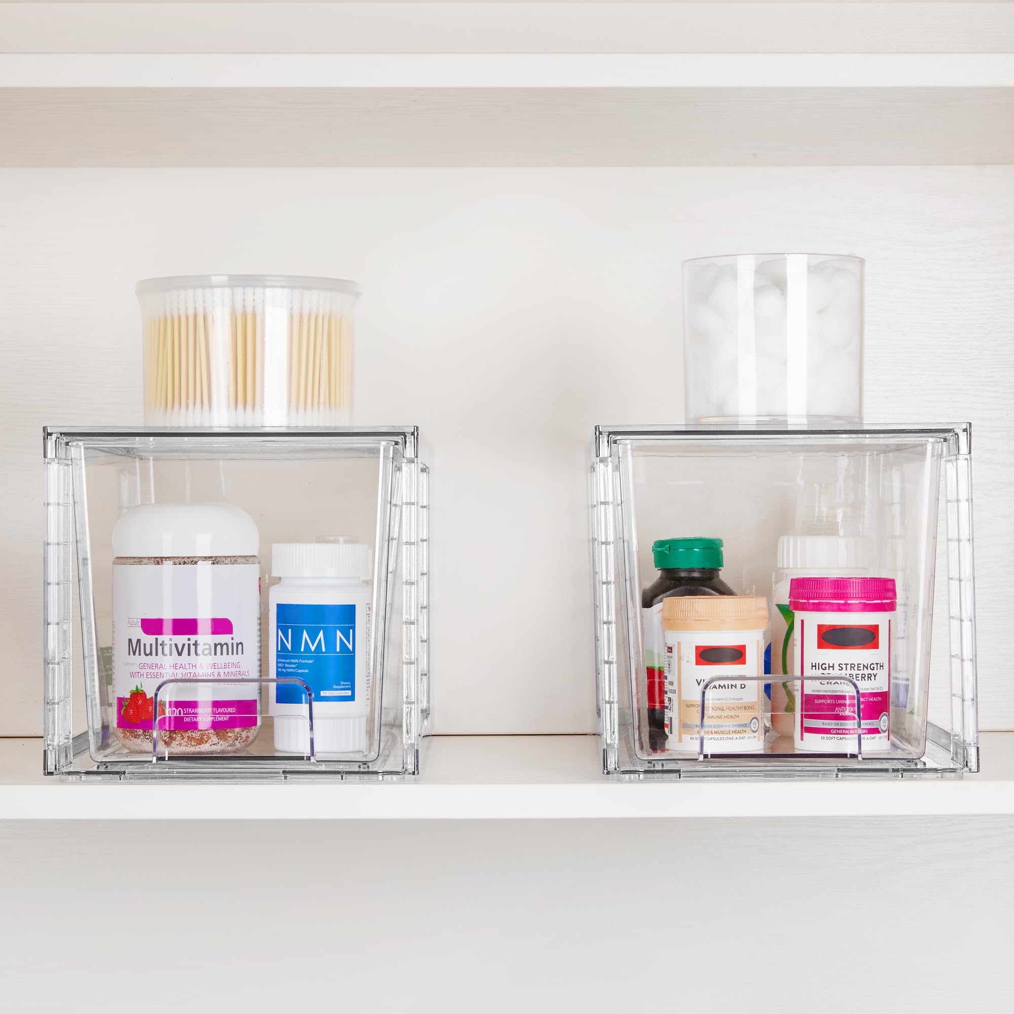 4 Pack Large Stackable Storage Drawers (4 Count)