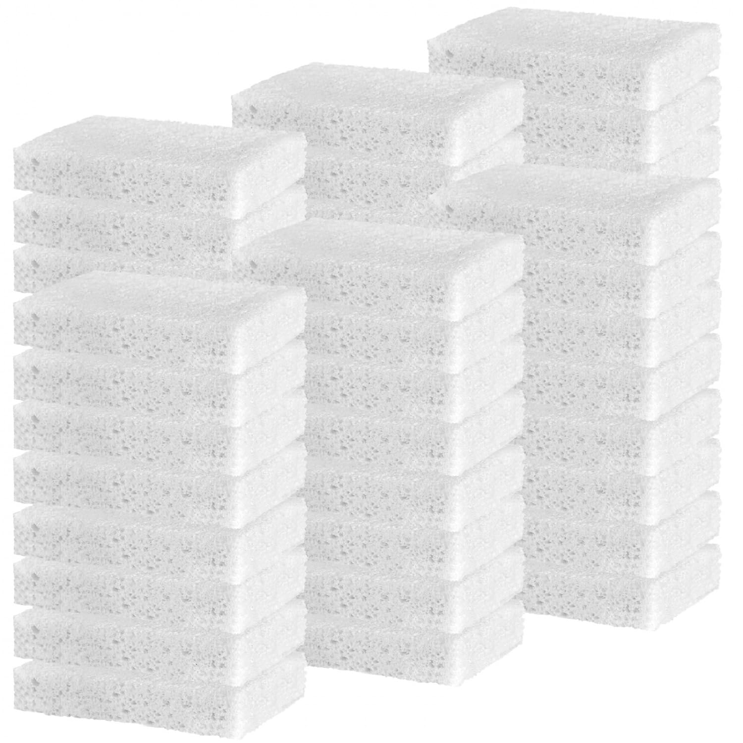 48 Pack White Sponges Kitchen Natural Compressed Cellulose Sponges for Dishes Bulk Non Scratch for Household Cookware Bathroom Cars Soft Super Absorbent Reusable (48 Count)