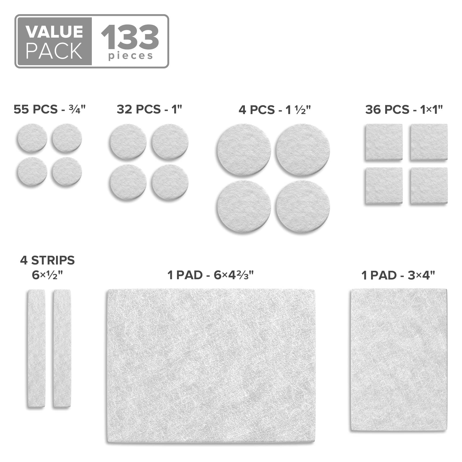 Felt Furniture Pads X (133 Count)