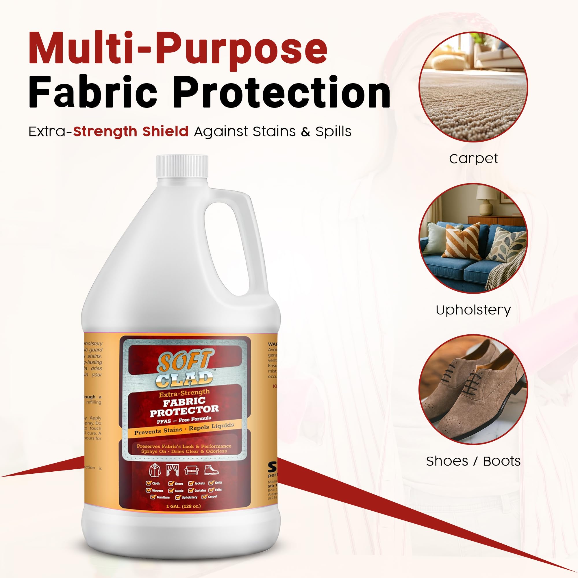 Extra Strength Fabric Protector Spray Prevents Stains and Repels Liquids. SoftClad Guards Furniture (128 Fl Oz)