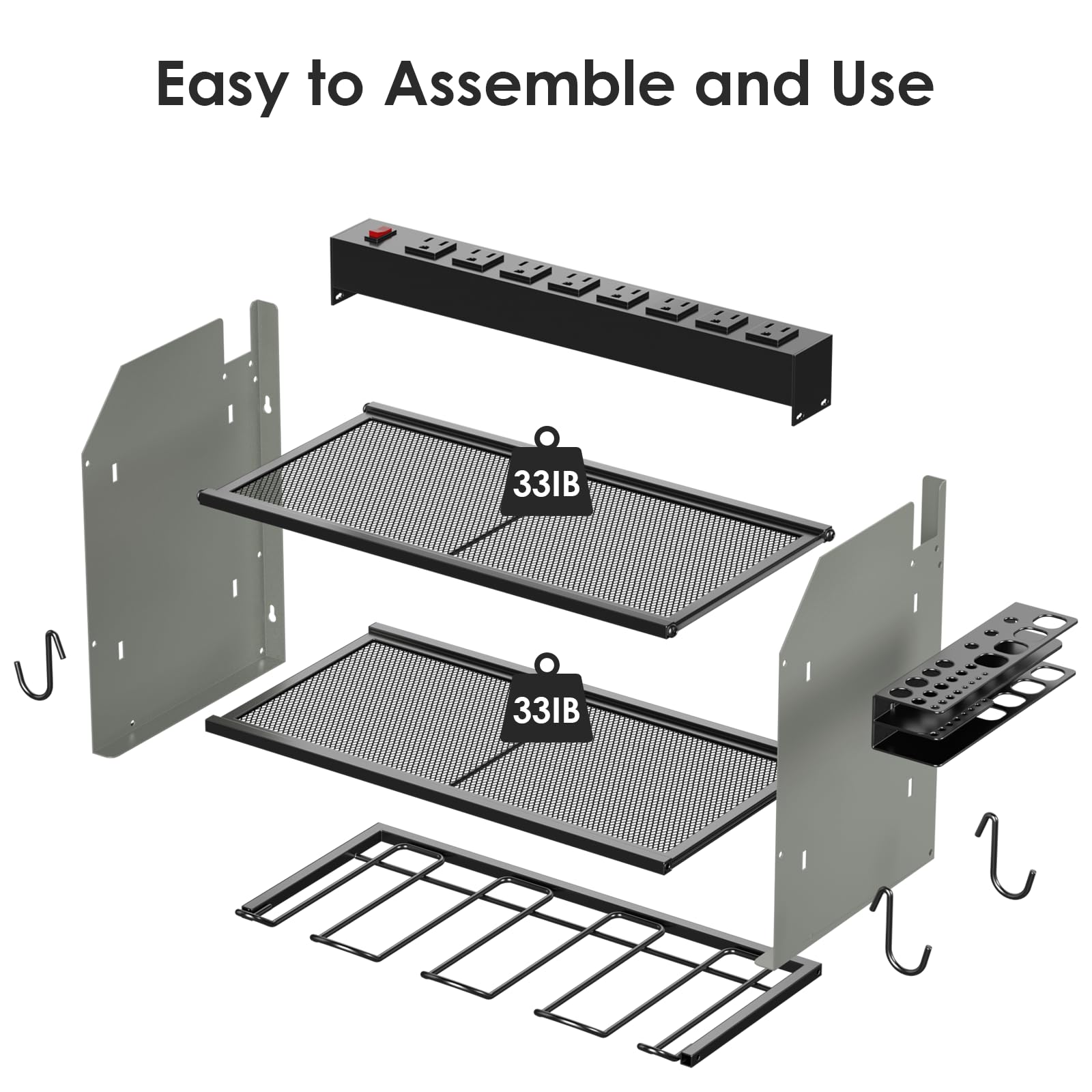 Wall Mount Modular Tool Charging Organizer (7.9 Count)