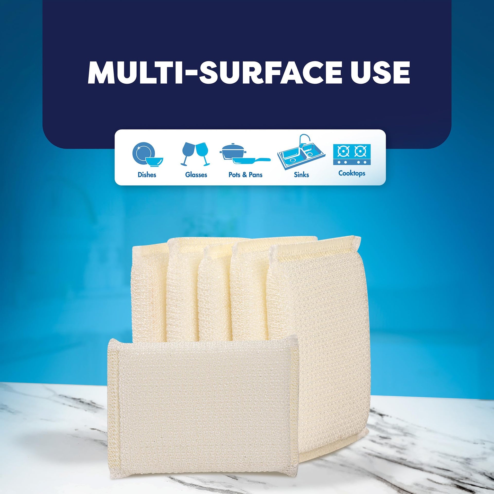 6 Scrub Sponges Kitchen By SCRUBIT