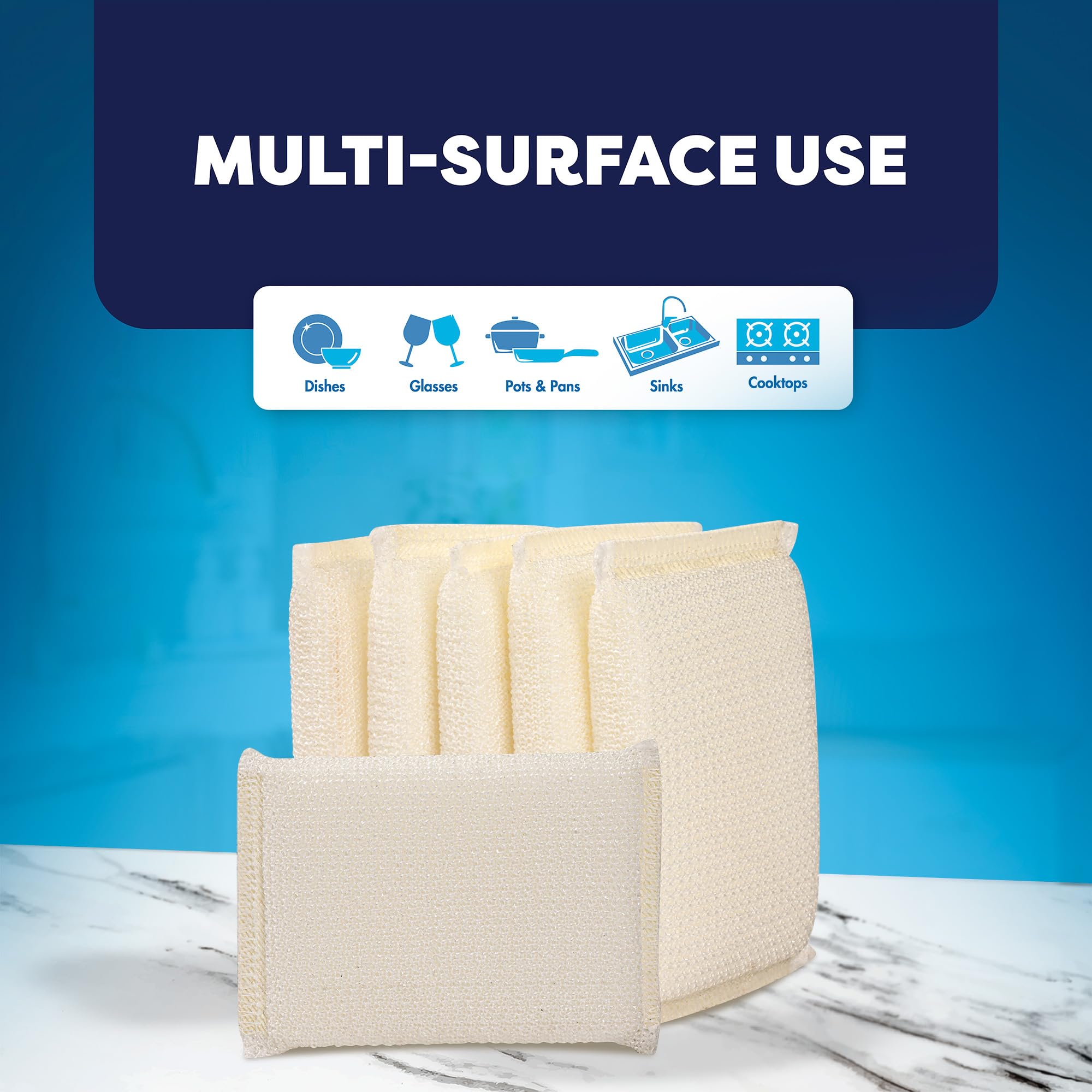 6 Scrub Sponges Kitchen By SCRUBIT