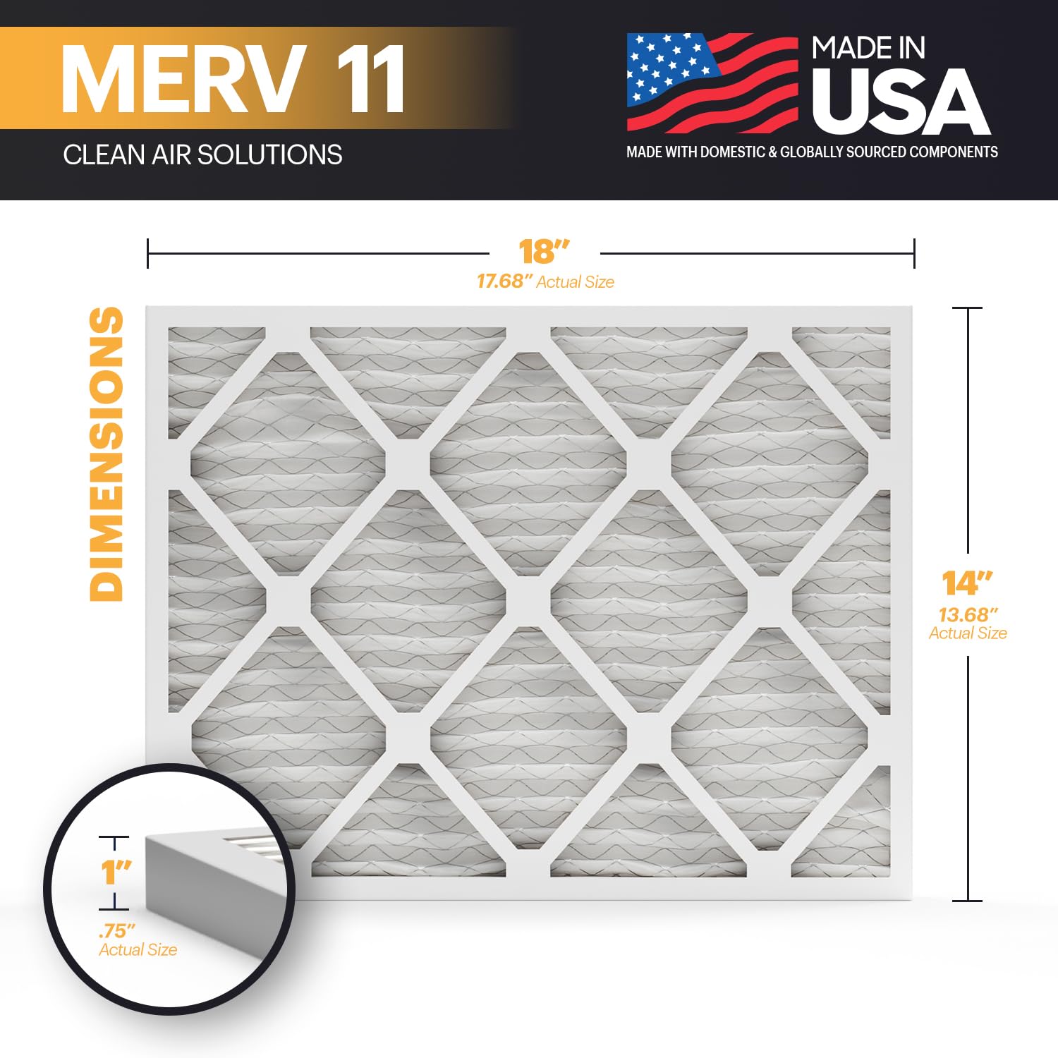 TruFilter 14x18x1 Air Filter MERV 11 (6 Count)