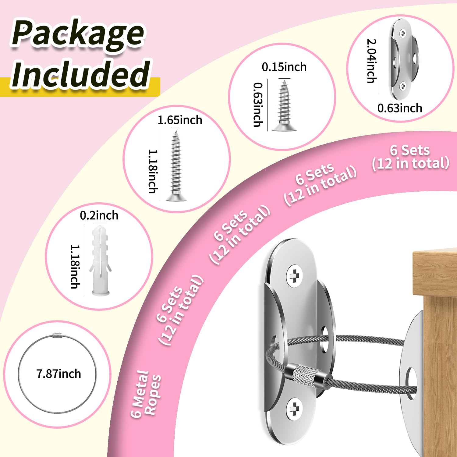 Anti Tip Furniture Anchors (6 Count)