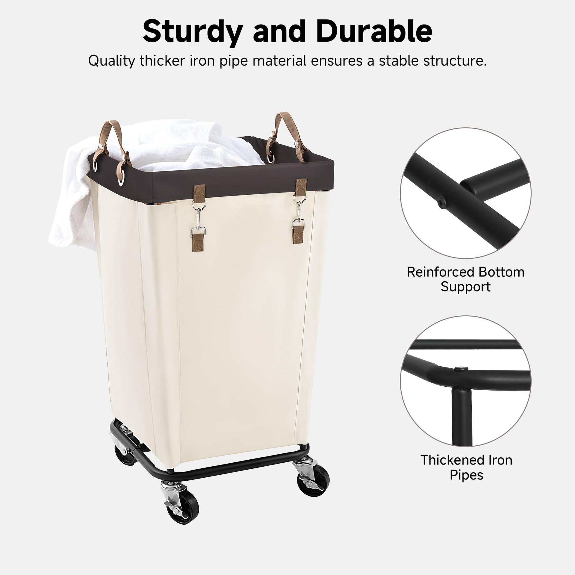 110L Laundry Basket with Wheels