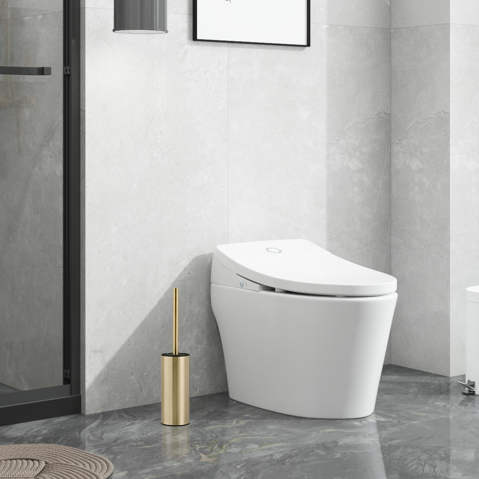 304 Stainless Steel Toilet Bowl Cleaner Brush and Holder Set