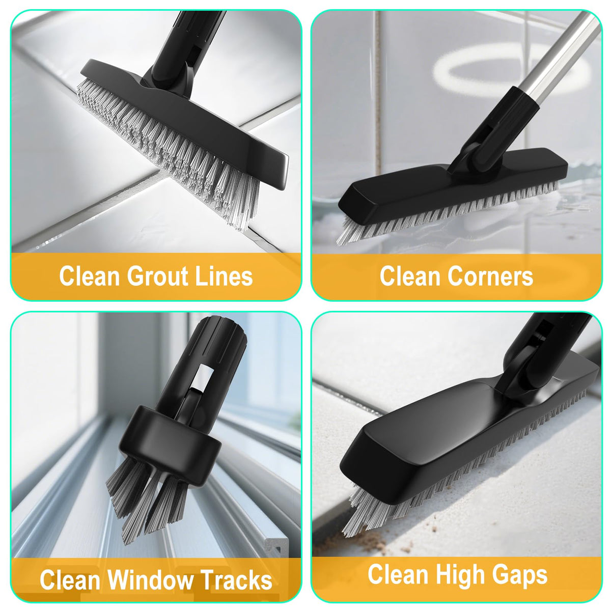 2 Pack Grout Brush with Long Handle (2 Count)