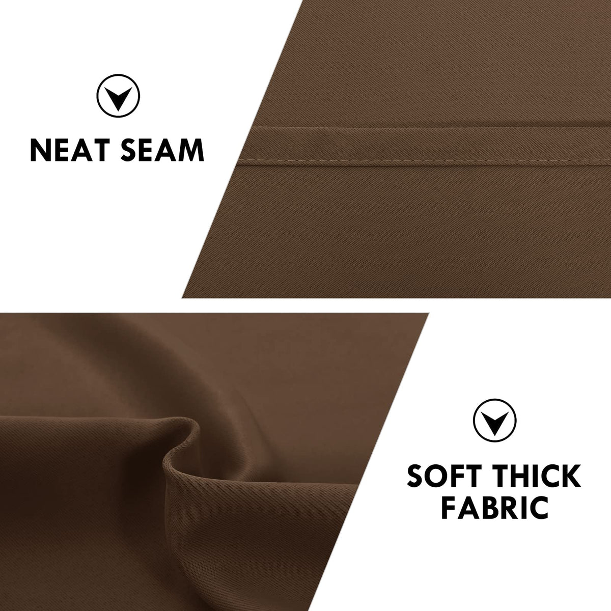 Blackout Curtains for Bedroom Living Room 52 x 84 Inch Long Brown (2 Count)