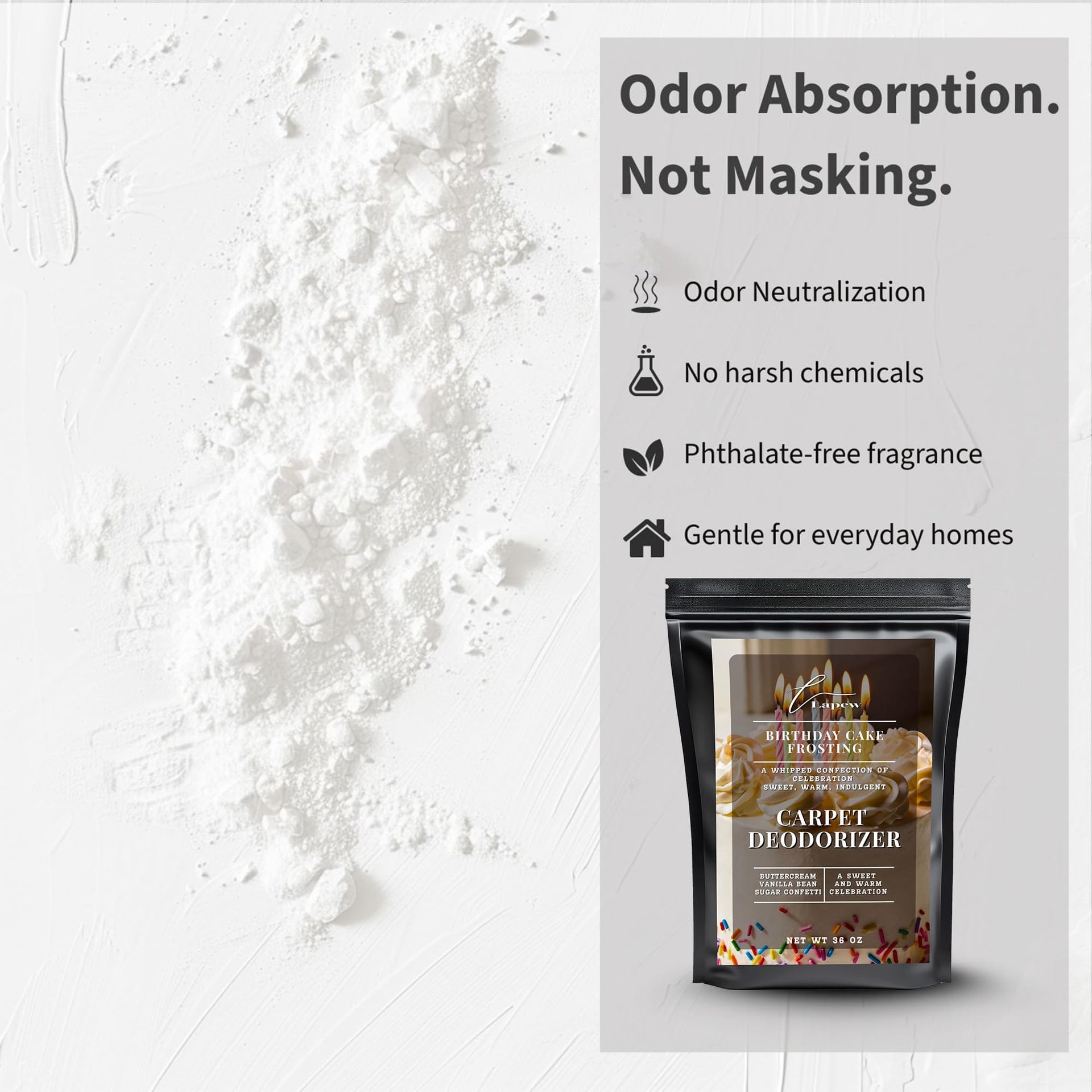 Birthday Cake Frosting Carpet Deodorizer Powder (36 Ounce)