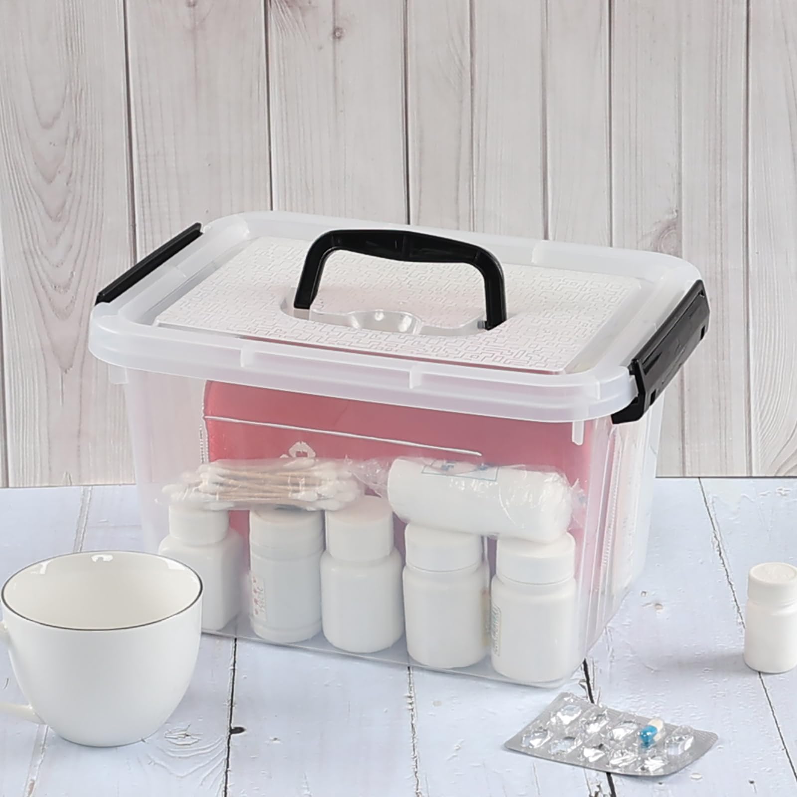 Plastic Storage Boxes With Lids and Latches (4 Count)